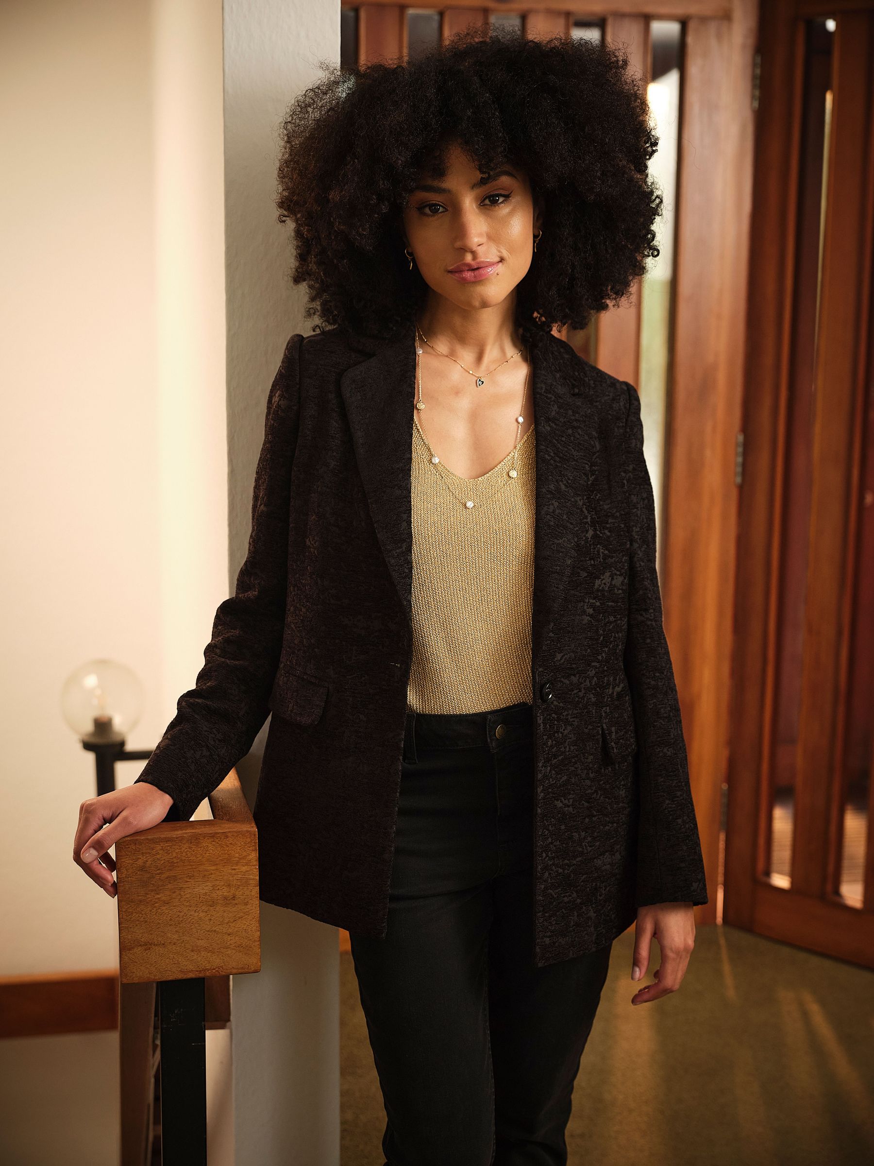 Black - Jacquard Blazer