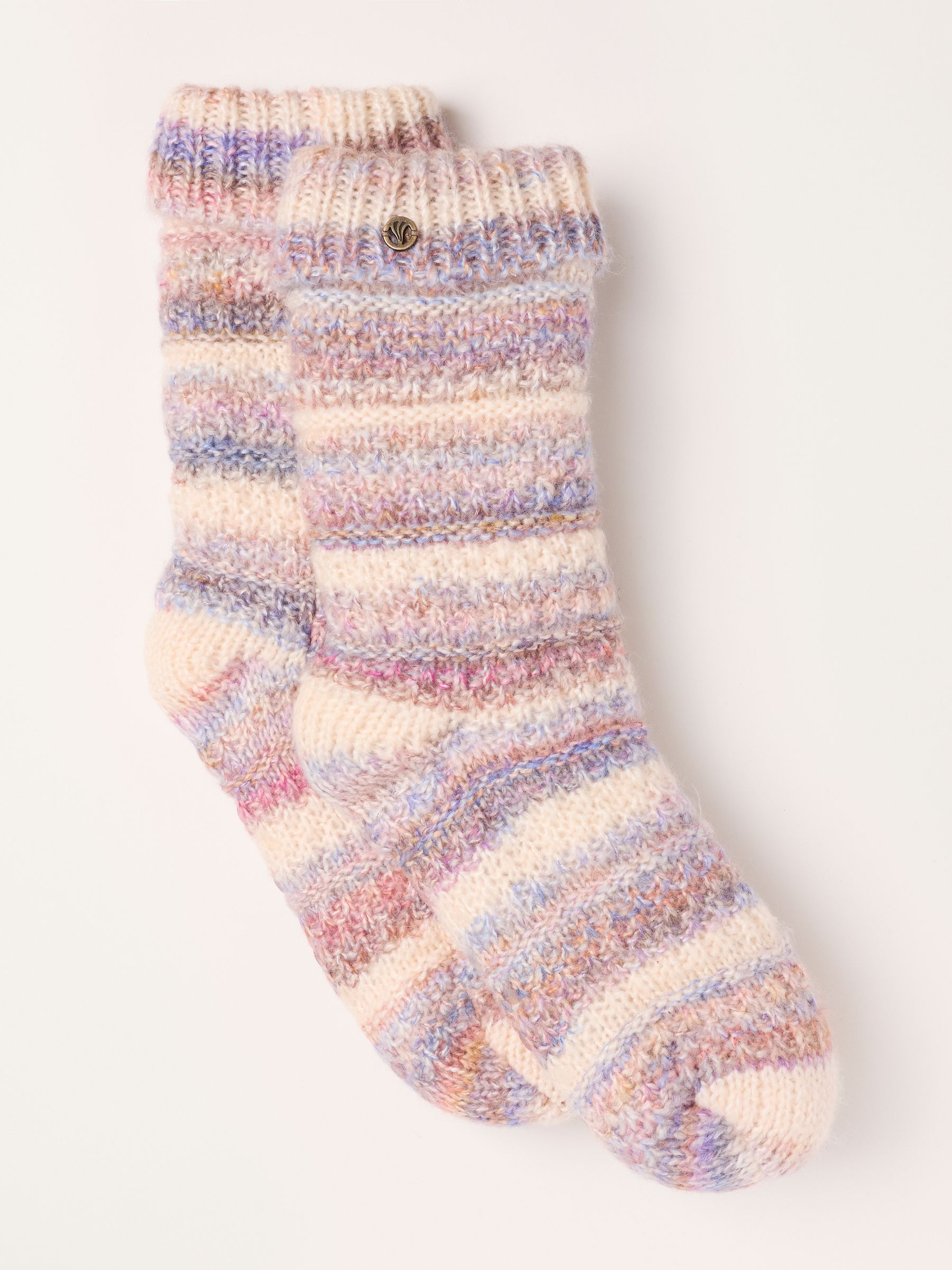 Multi Colour - Textured Slipper Socks