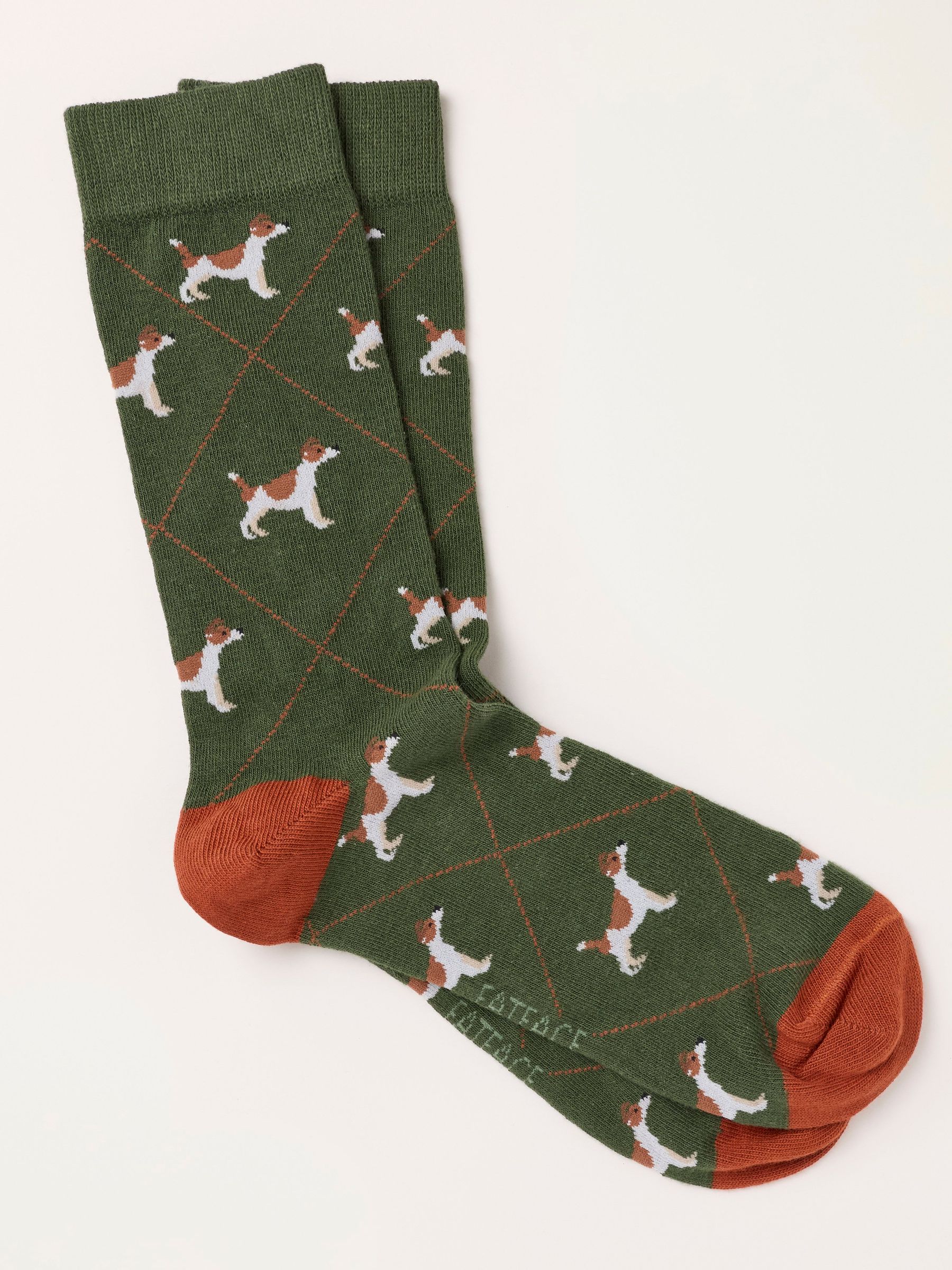 Green - Regular Dog Argyle Socks