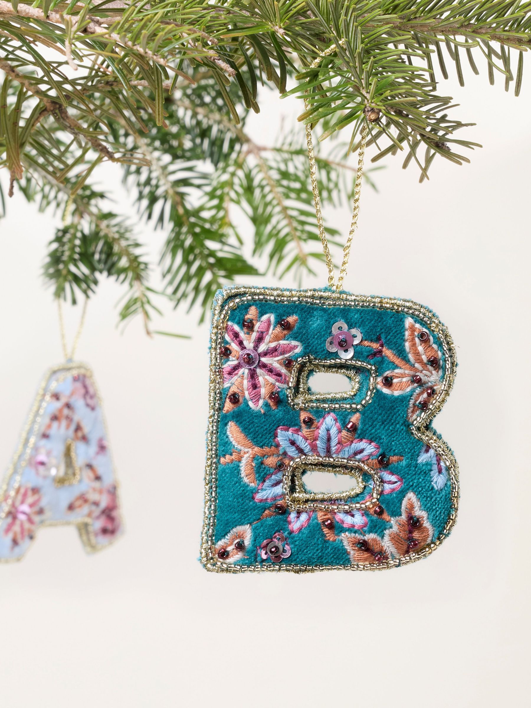 Alphabet Embroidered Christmas Decoration