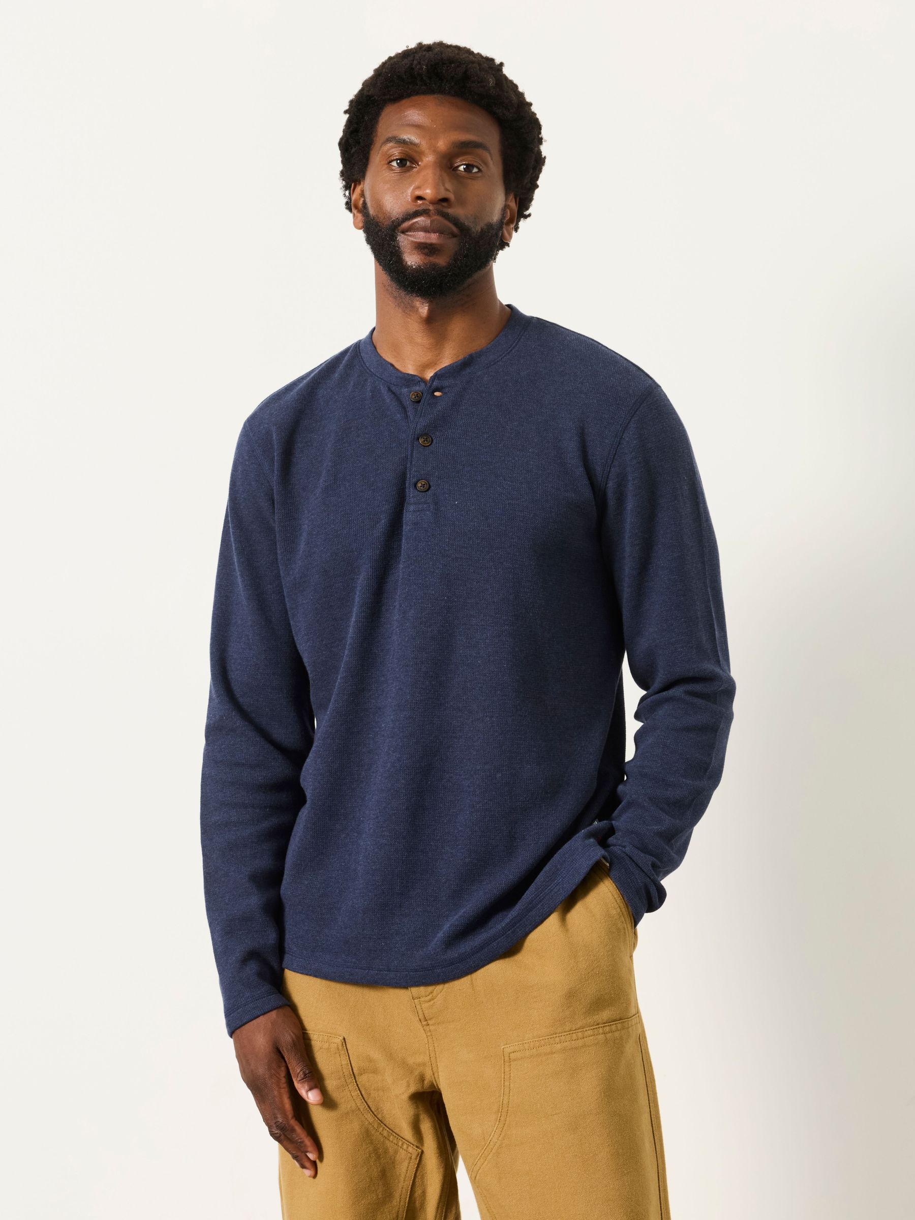 Navy - Regular Henley Pyjama Top