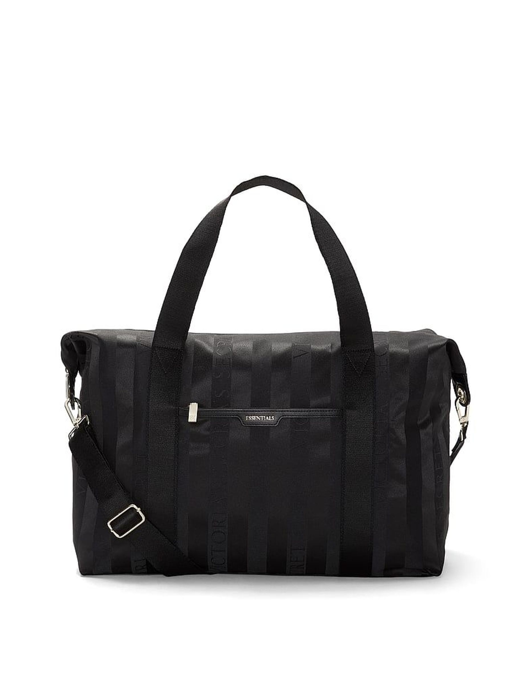 Black Jacquard Stripe - Overnight Travel Bag