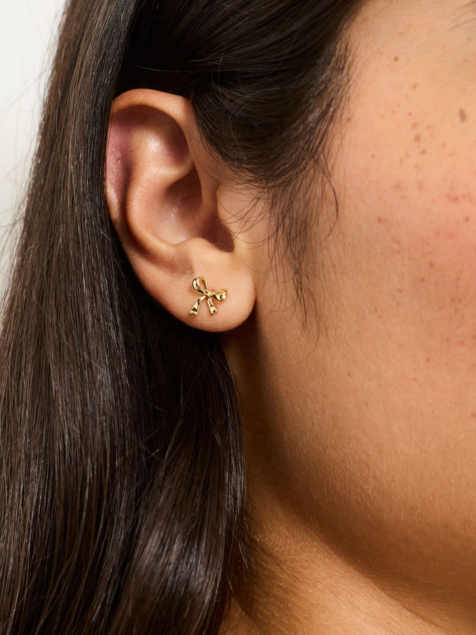 Gold Tone - Bow Stud Earrings