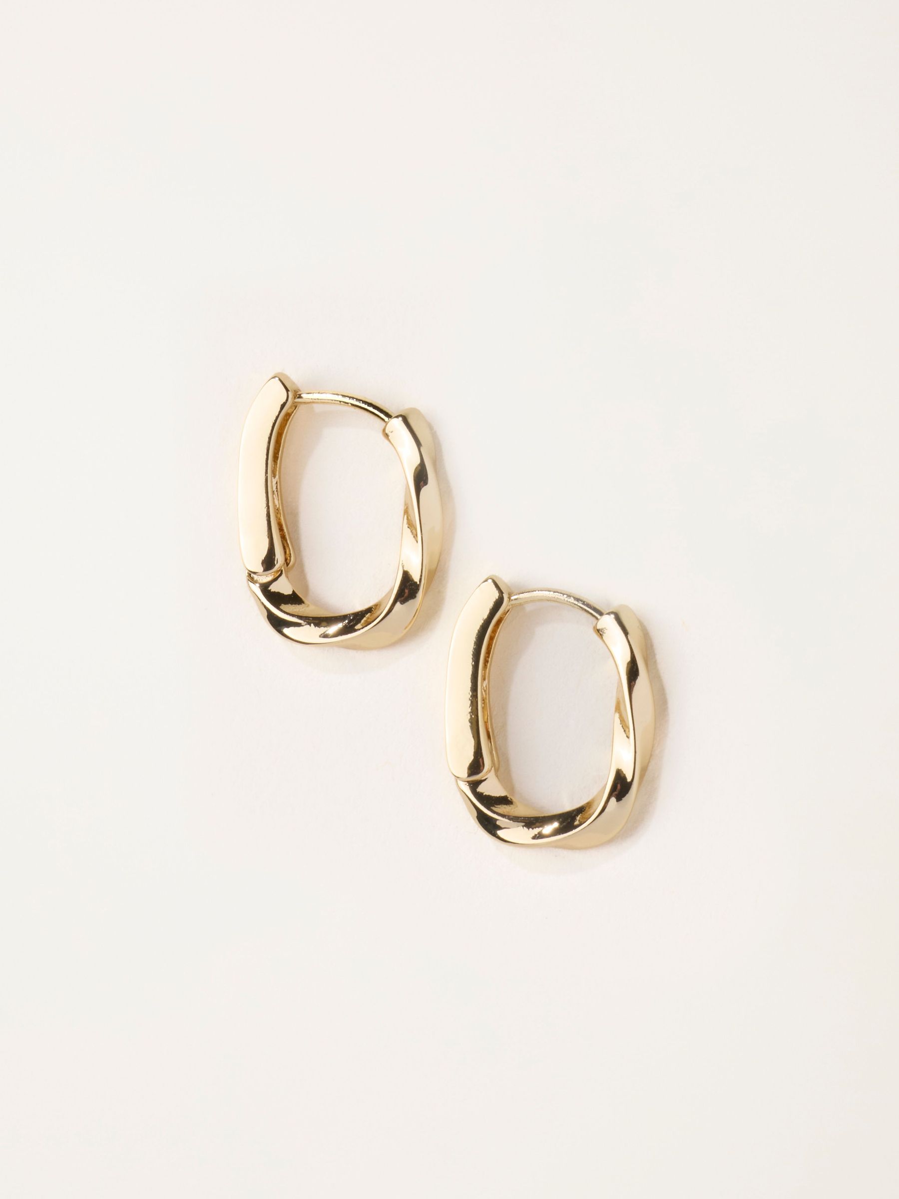 Gold Tone - Twist Hoop Earrings