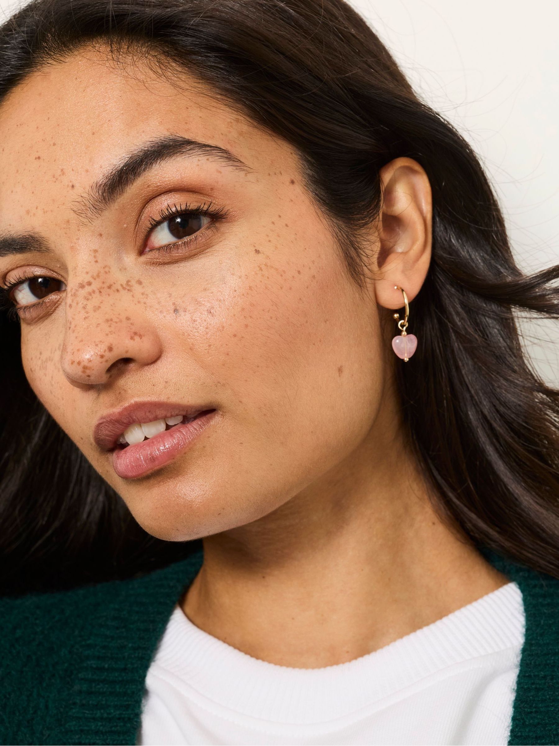Gold Tone - Heart Drop Earrings