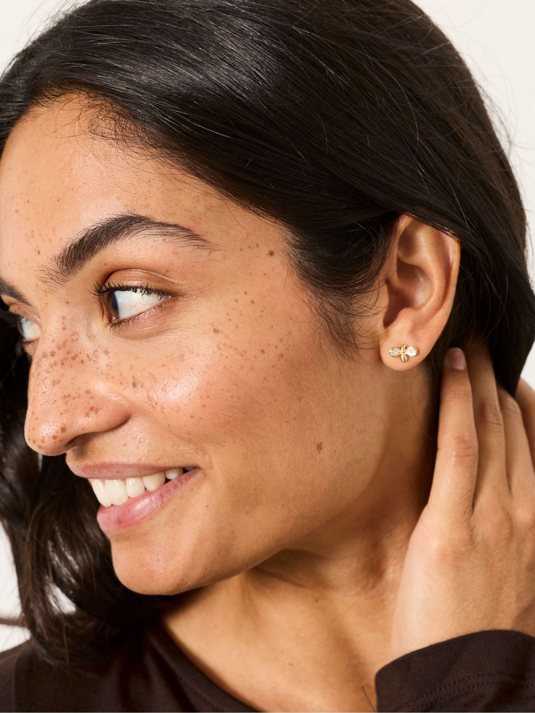 Gold Tone - Bee Stud Earrings