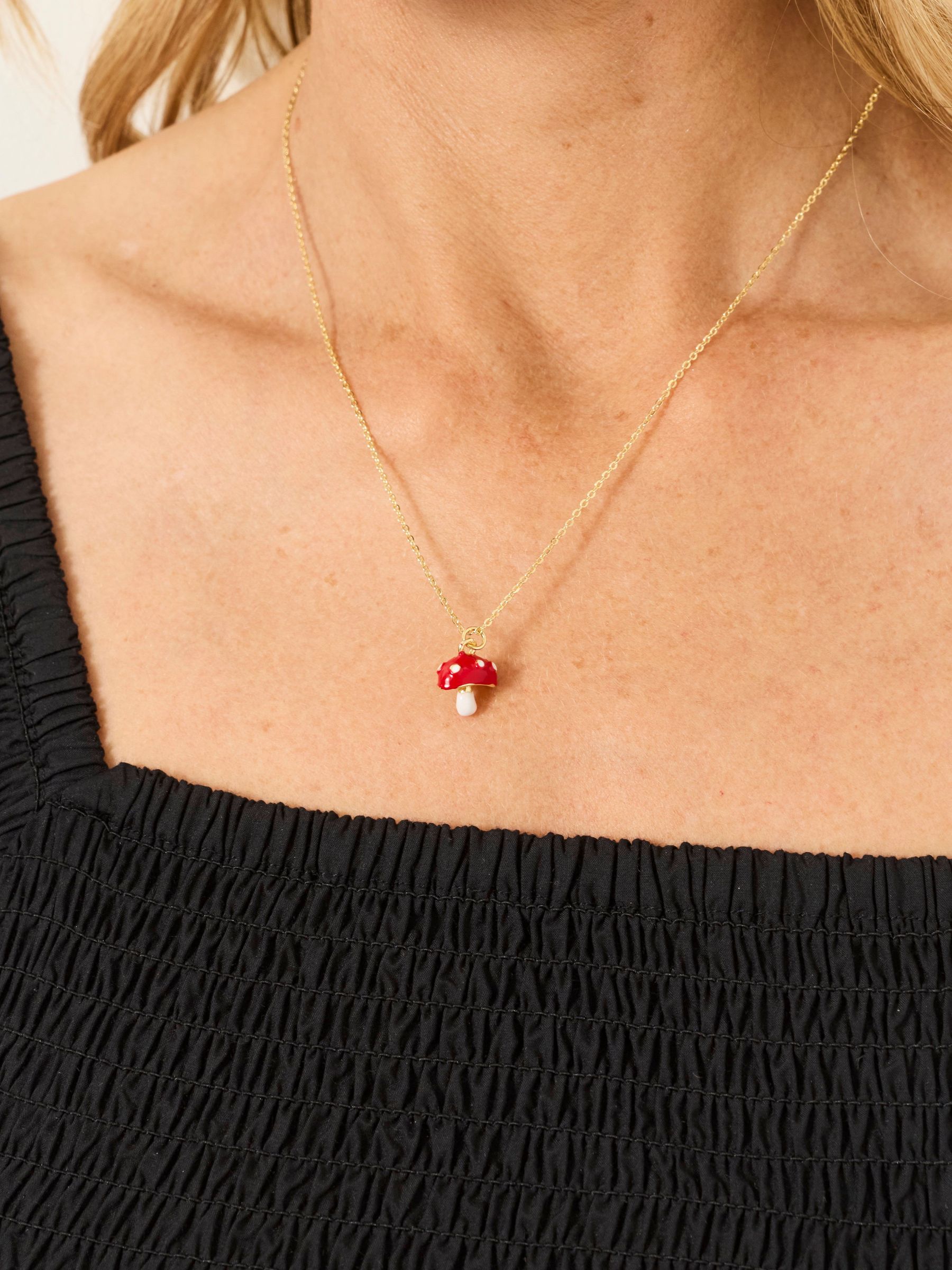 Red - Toadstool Necklace