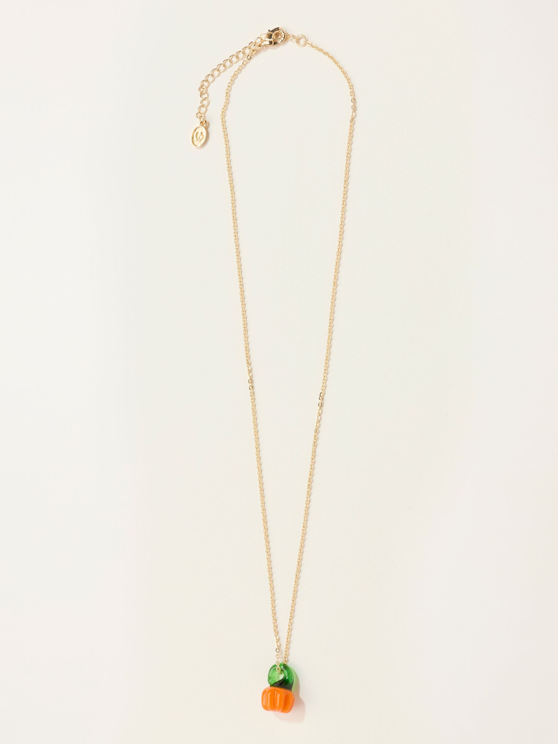 Gold Tone - Halloween Pumpkin Necklace