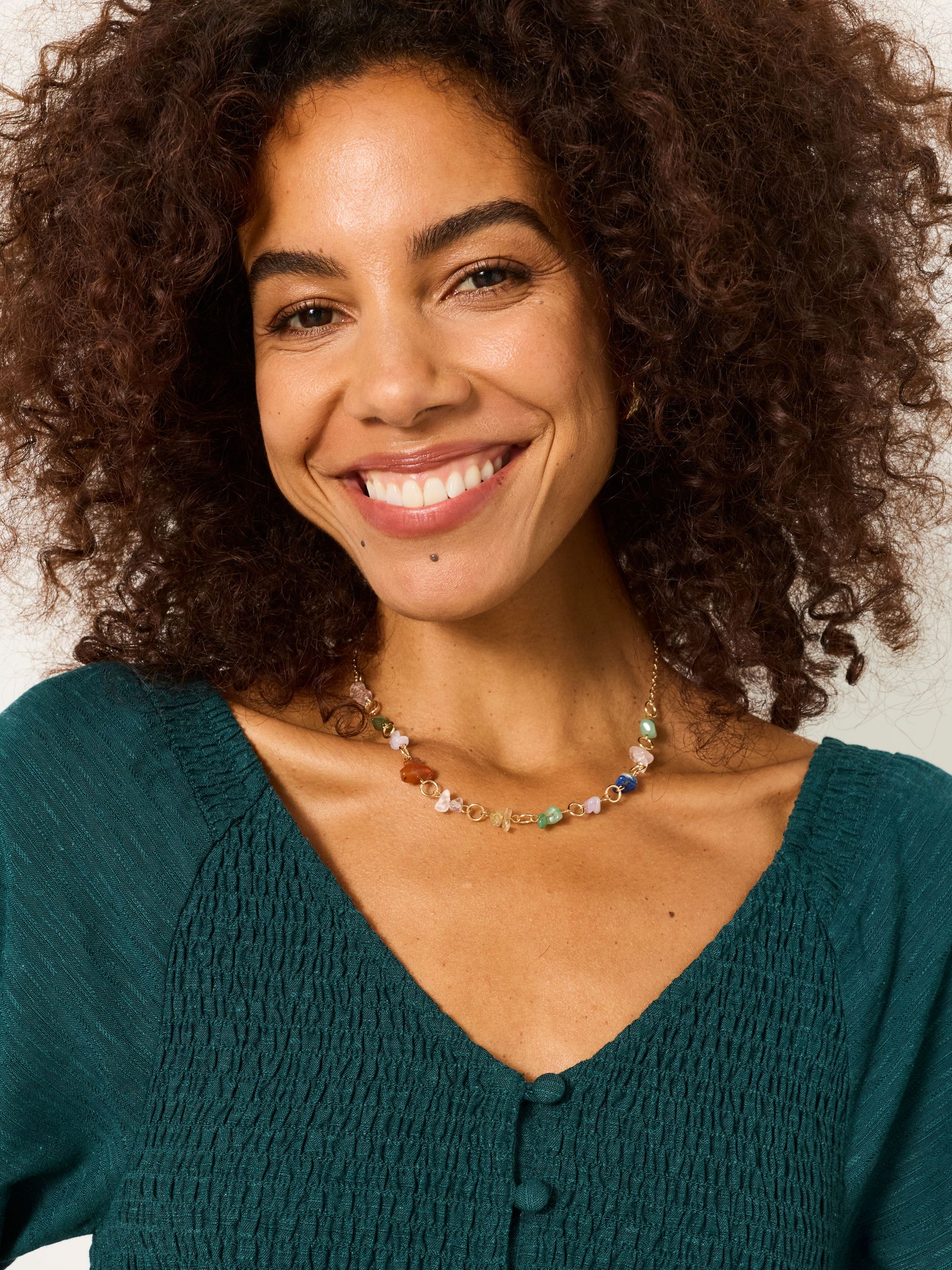 Multi Colour - Stone Chain Necklace