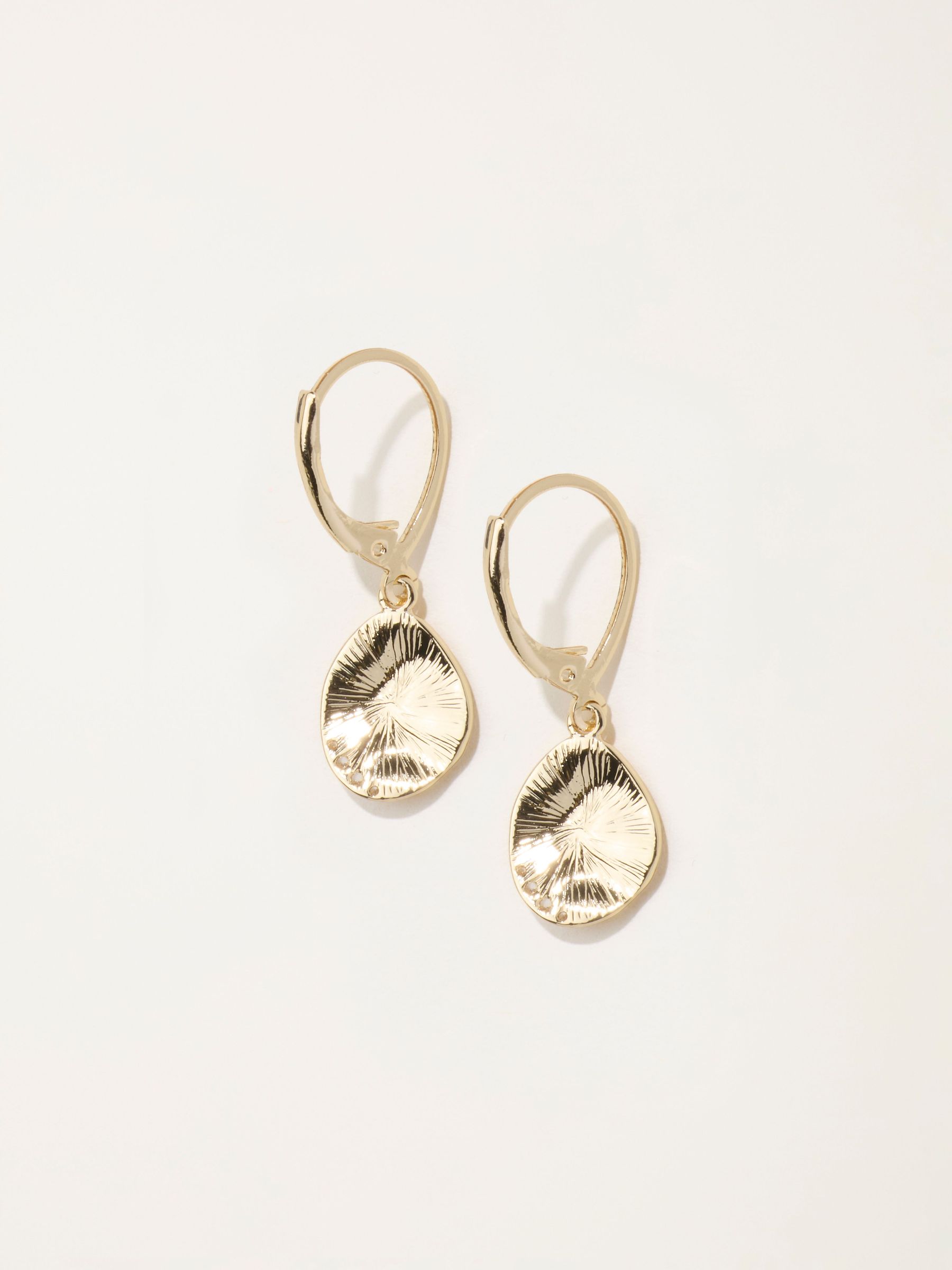 Gold Tone - Disc Drop Earrings