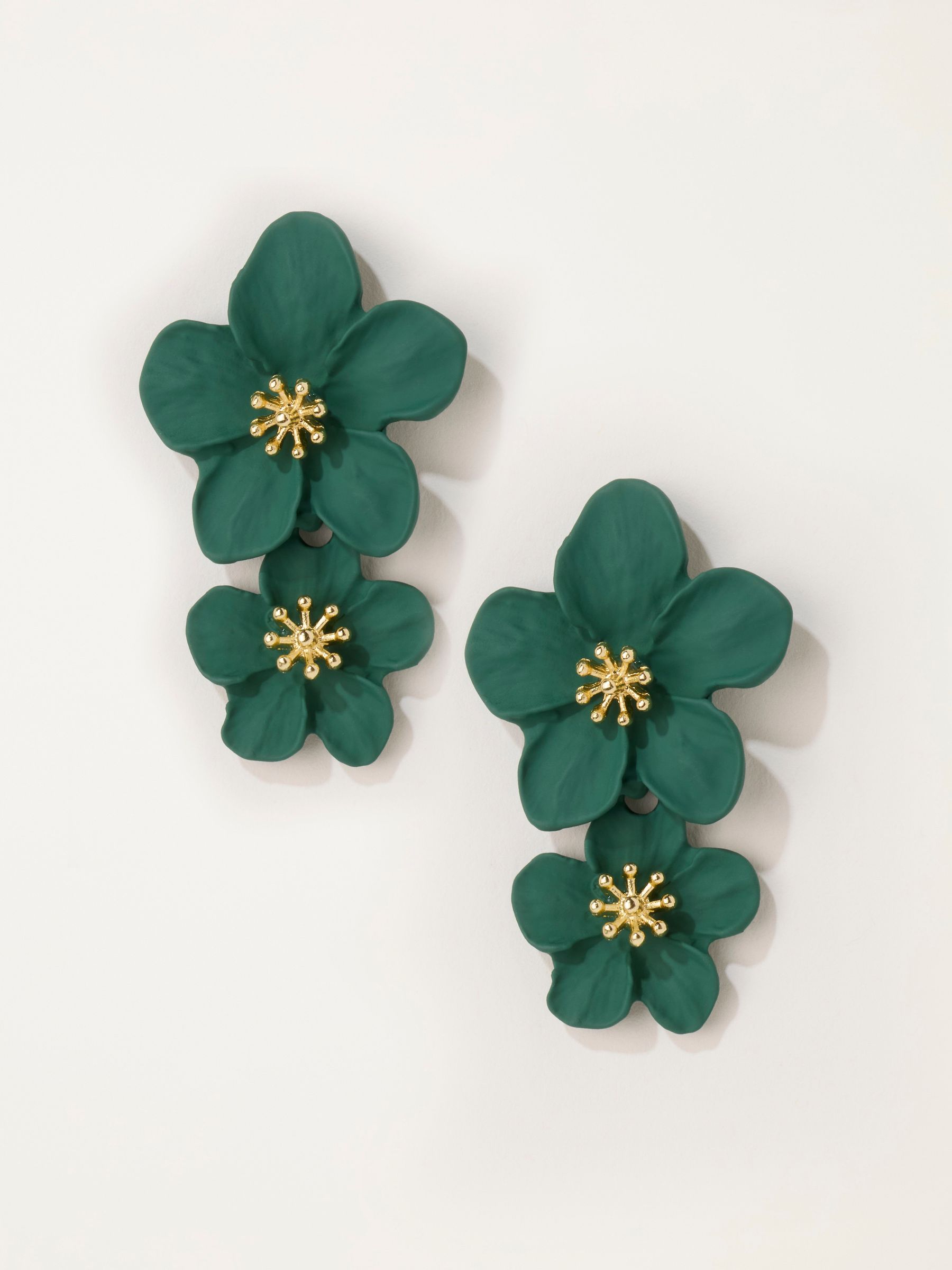 Green - Stament Floral Earrings