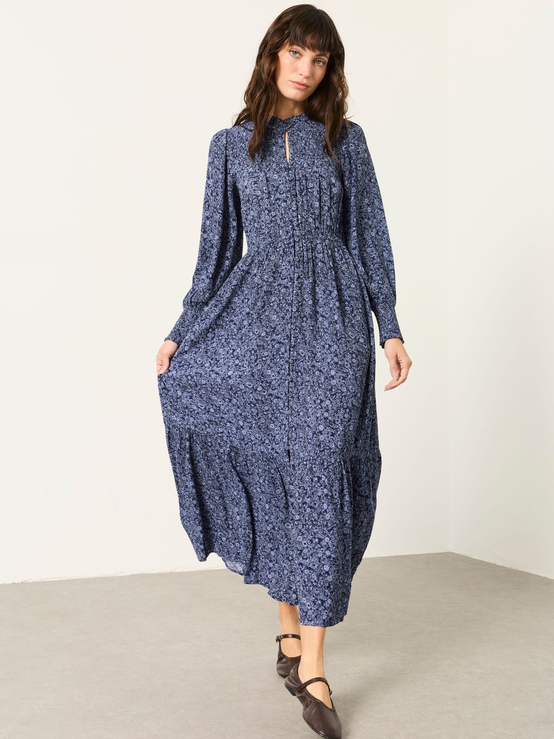 Blue 2 Tone Floral - Maxi Dress