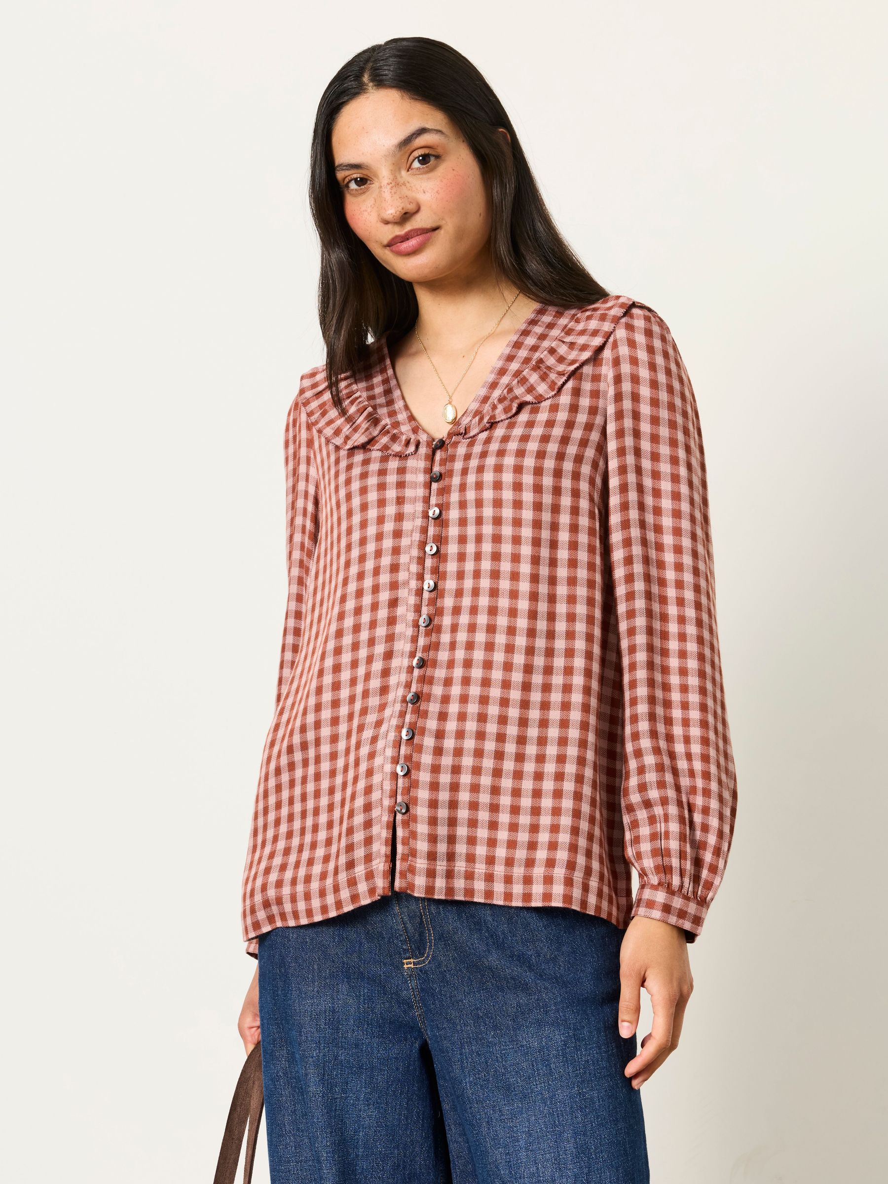 Rose Pink - Gingham Blouse