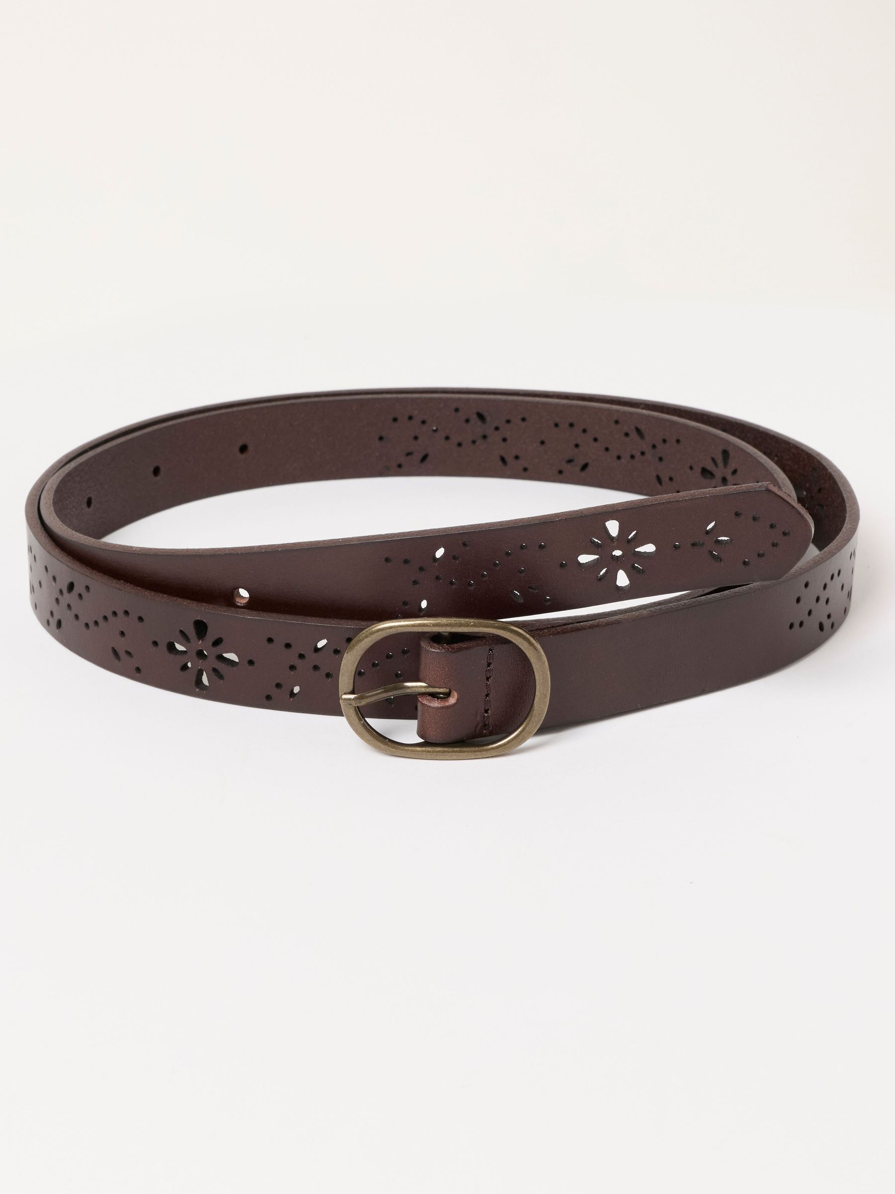 Chocolate Brown - Cut Out Leather Belt