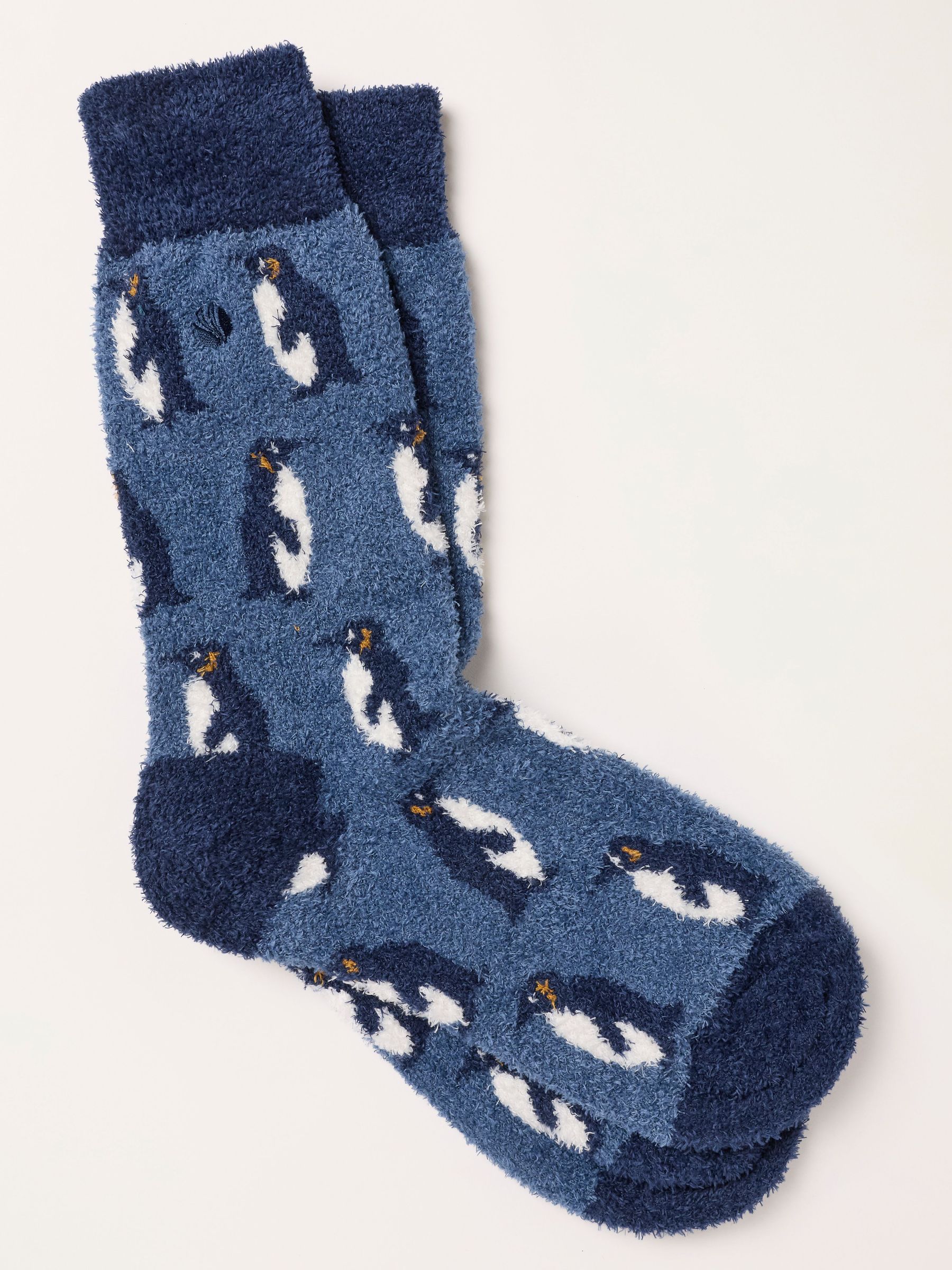 Blue - Regular Penguin Fluffy Socks