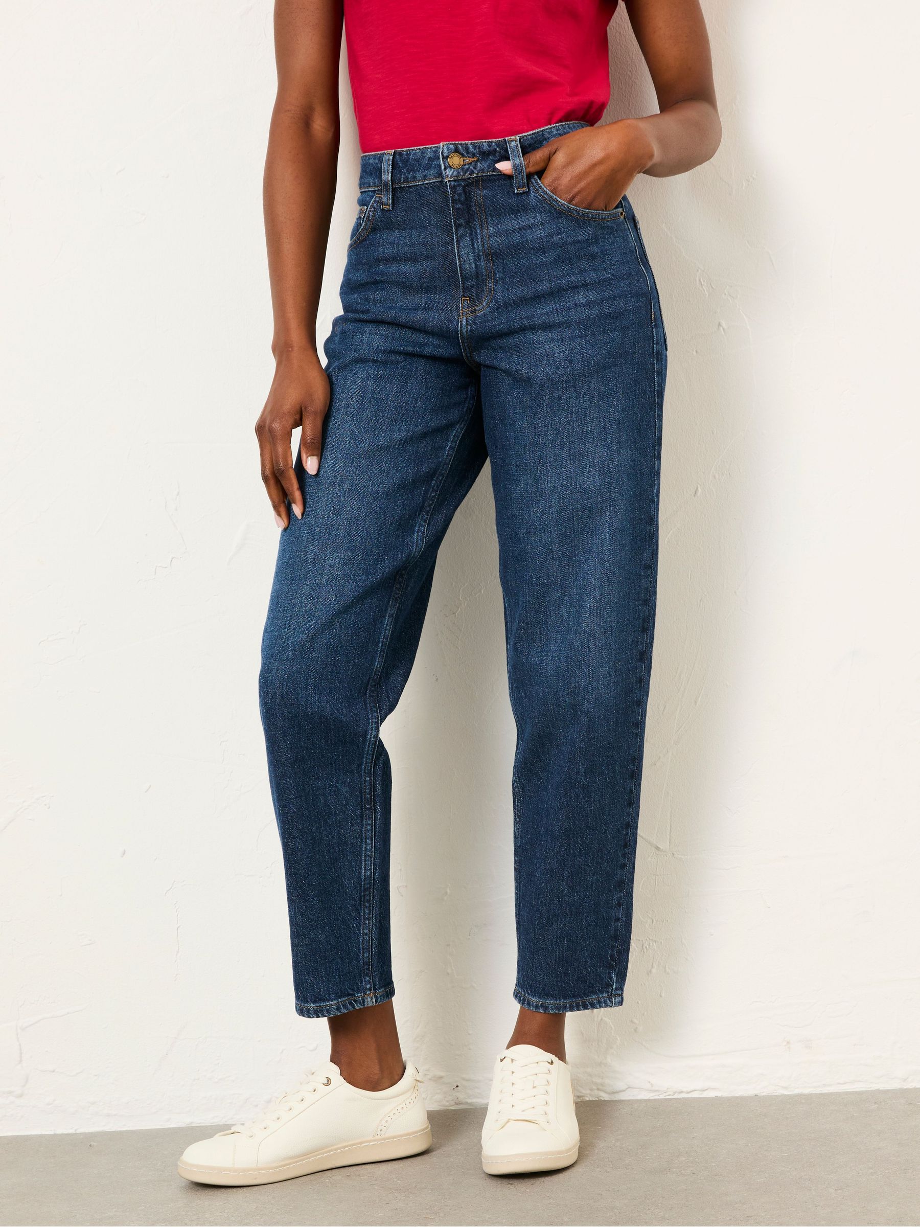 Dark Blue - Taper Leg Jeans