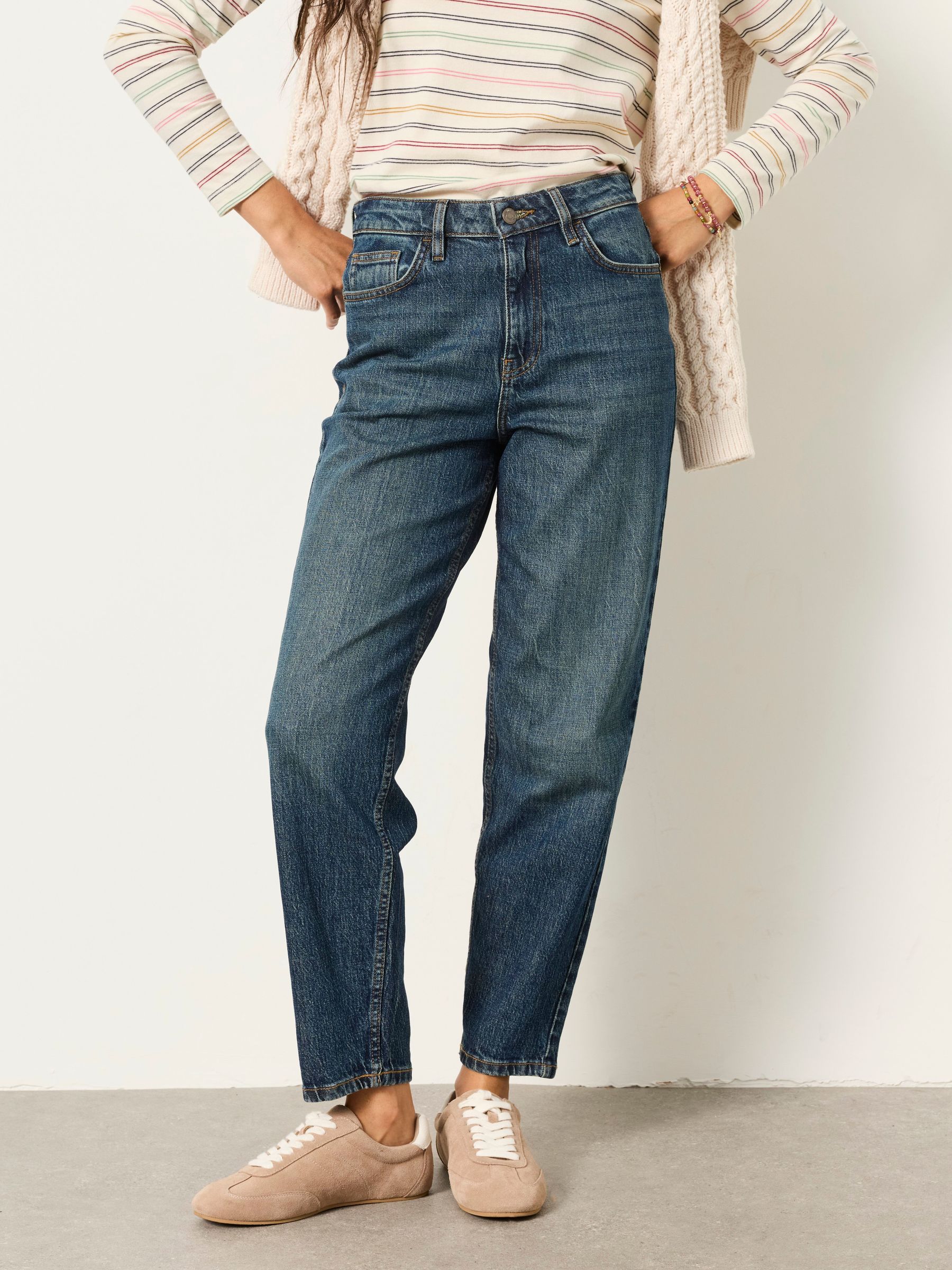 Teal Blue - Taper Leg Jeans