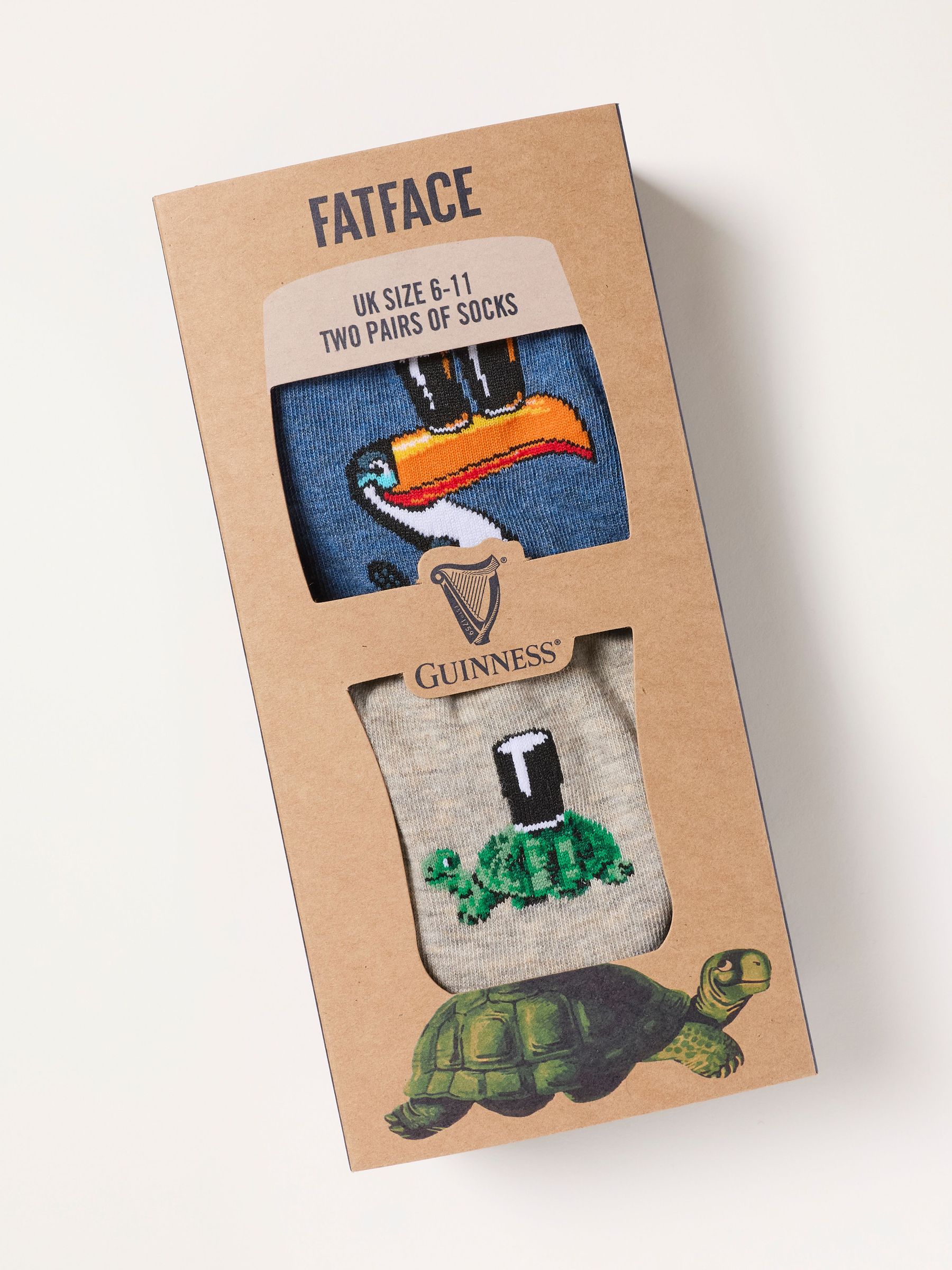 Multi - Regular 2 Pack Guinness Socks In A Gift Box