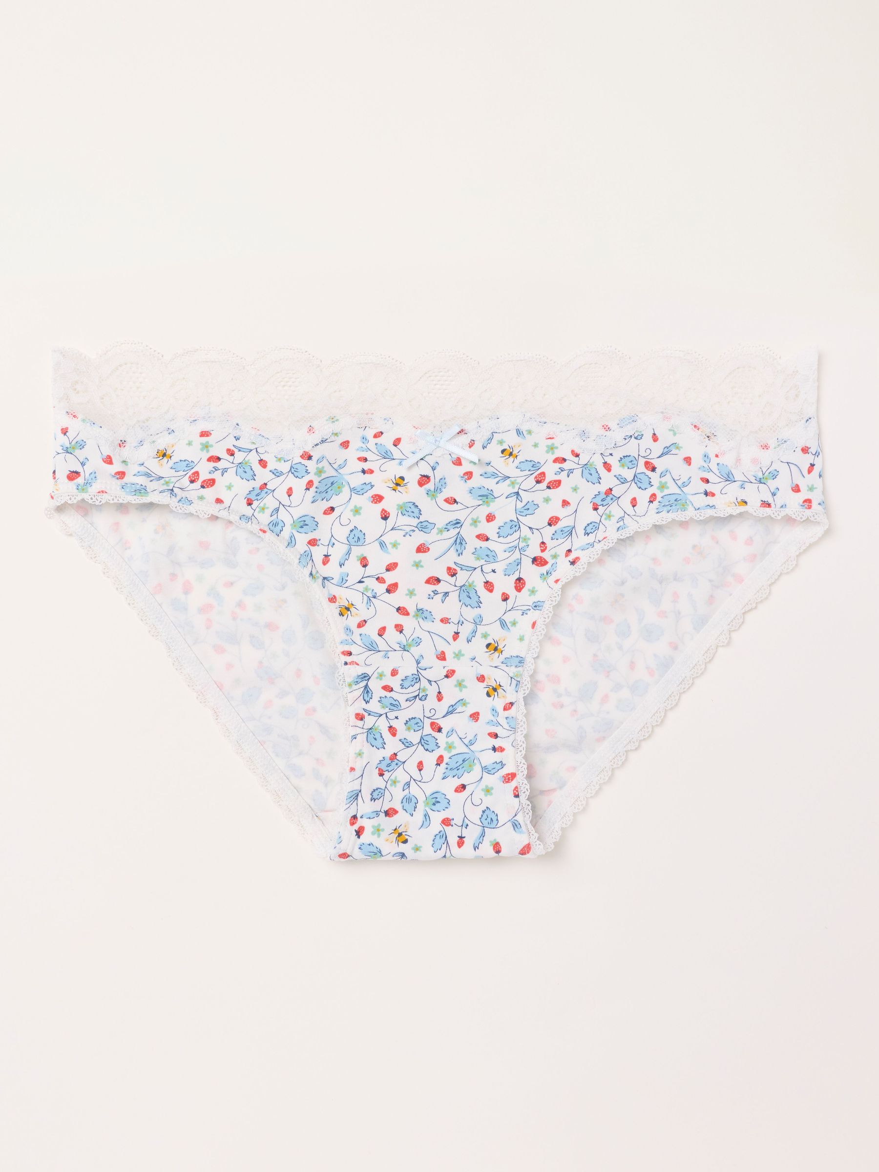 Ivory - Strawberry Bee High Leg Knickers