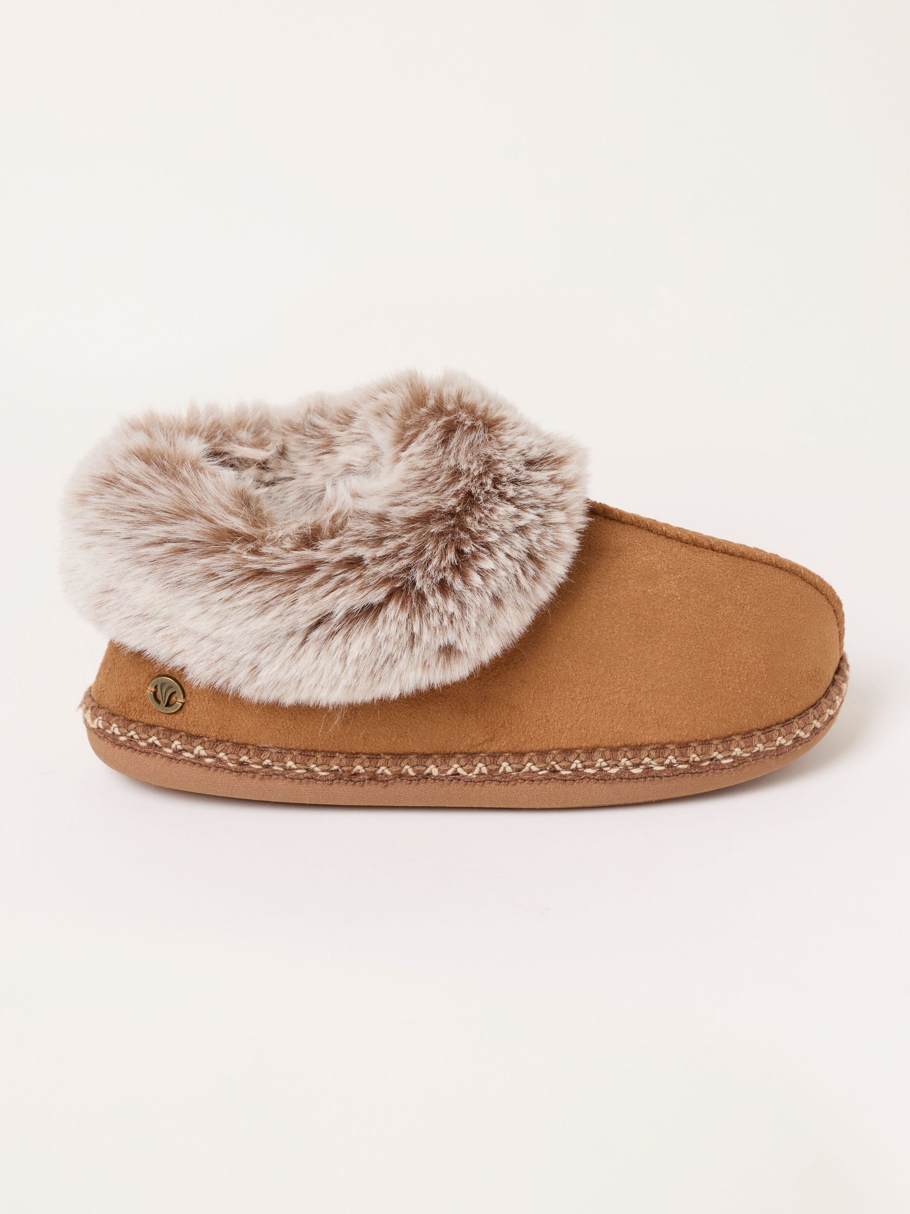Tan Brown - Faux Fur Boot Slipper