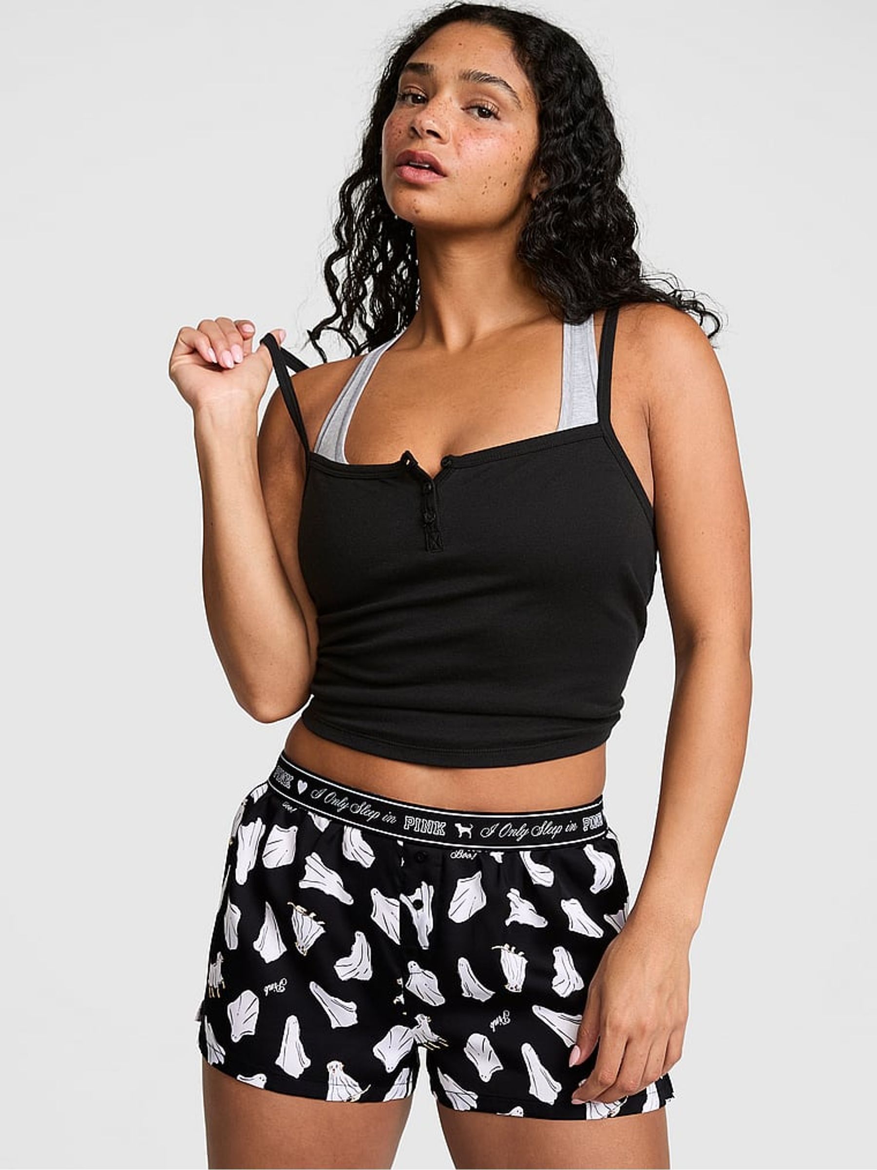 Black Ghost Print - Pyjamas Short Bottoms