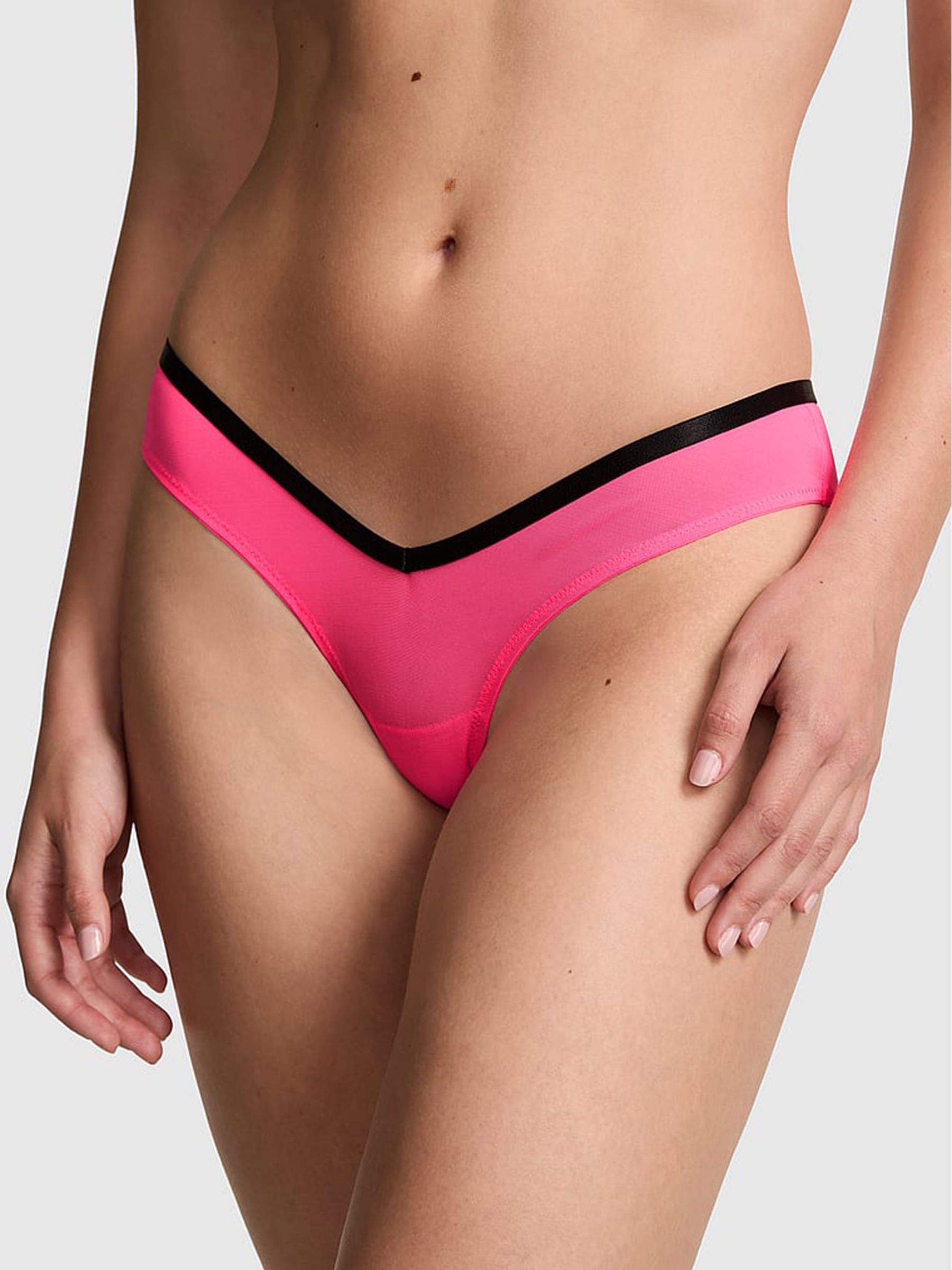 Fall for Me Pink - Short Logo Mesh Knickers