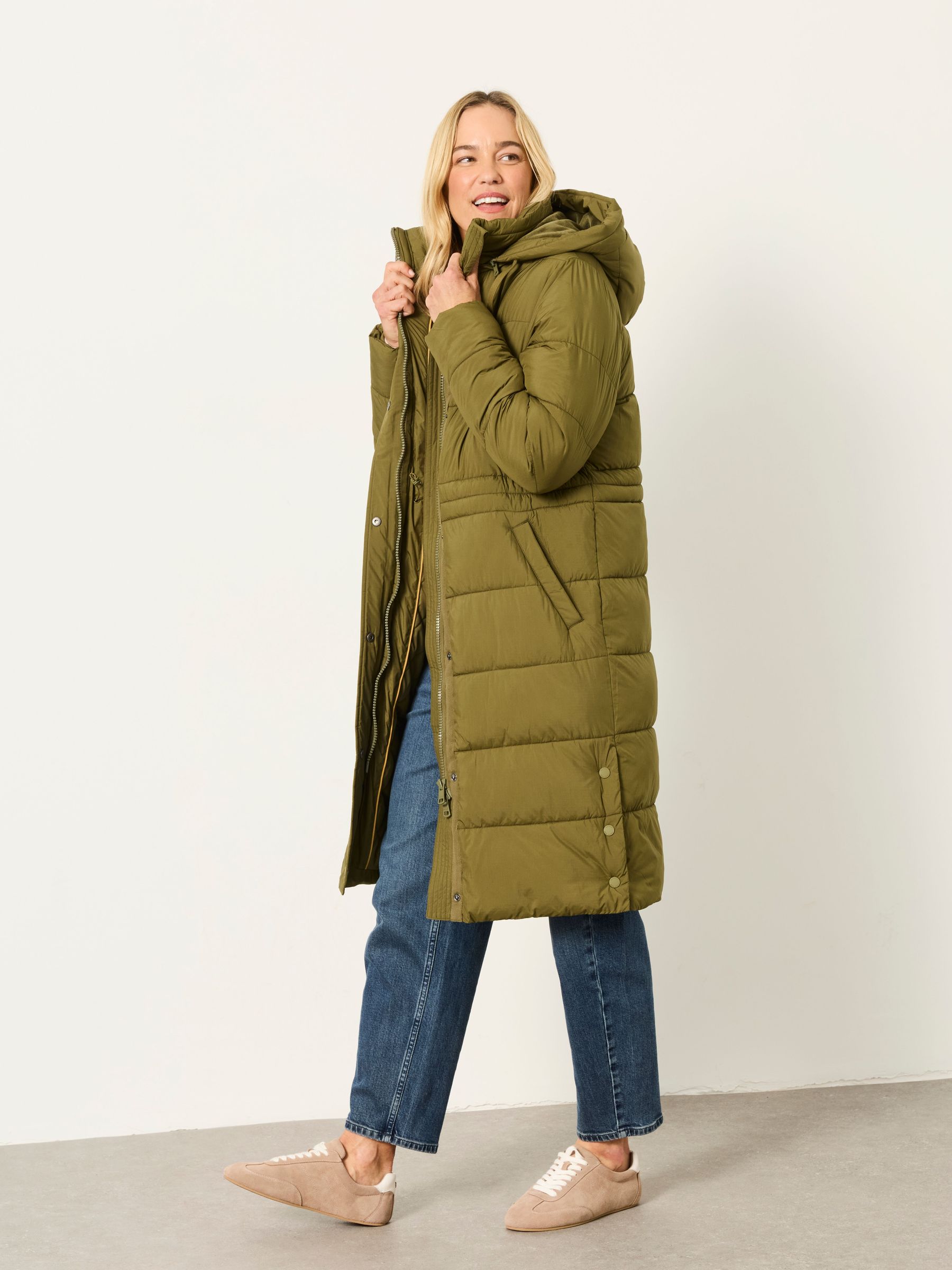 Green - Longline Puffer Coat