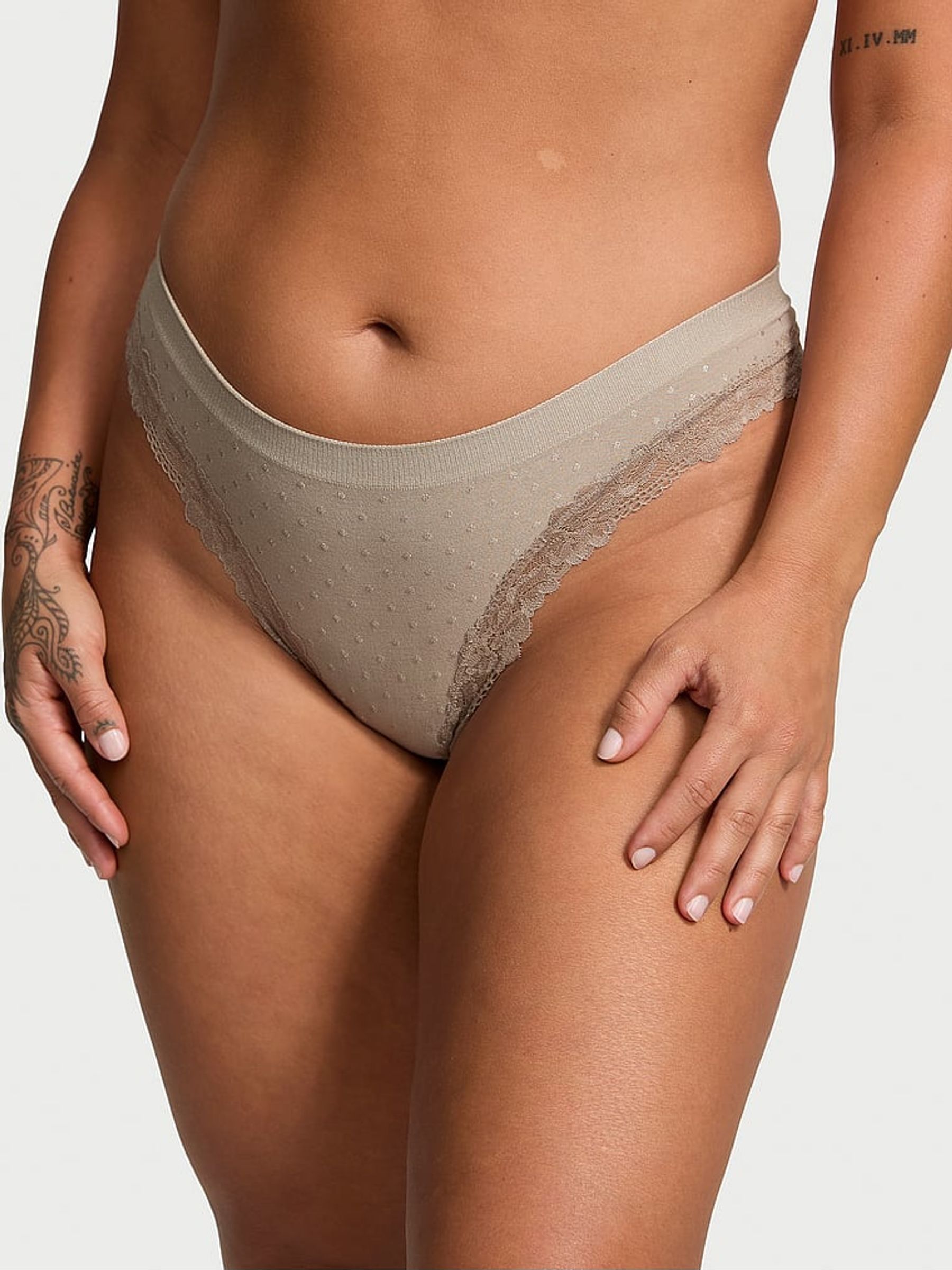 Turtle Dove Grey Thong Knickers (H14216) | €10.50