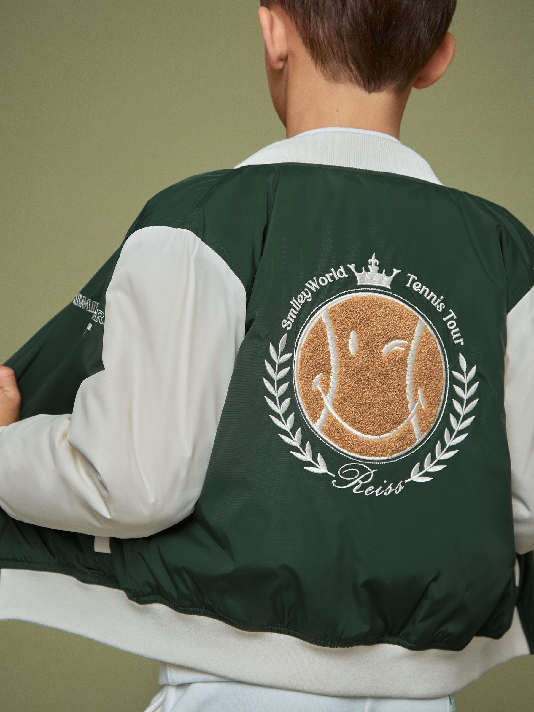 9-13 yrs SmileyWorld | Reiss Bomber Jacket in Dark Green (H15084) | CA$160