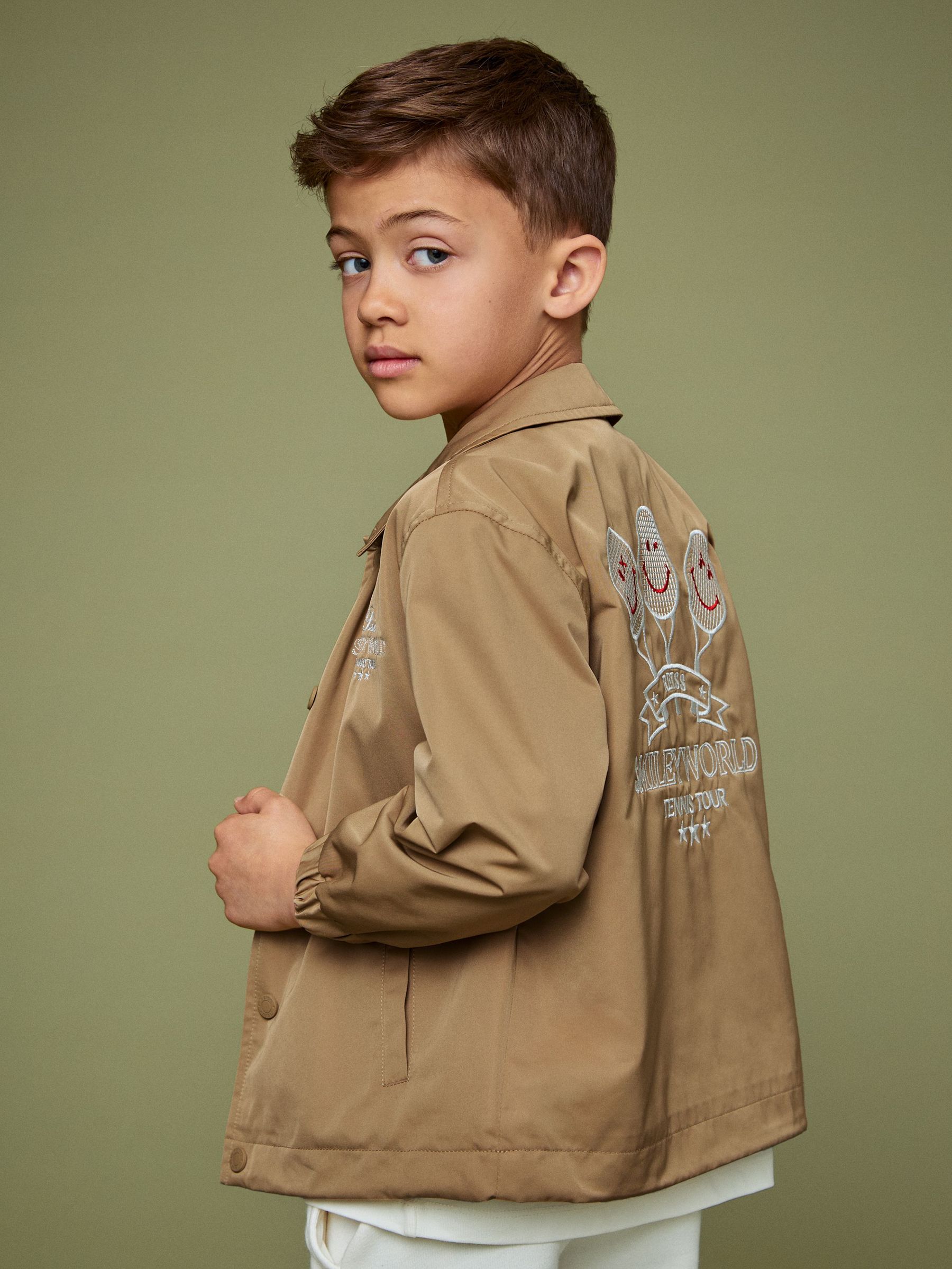9-13 yrs SmileyWorld | Reiss Harrington Jacket in Stone (H15093) | CA$120