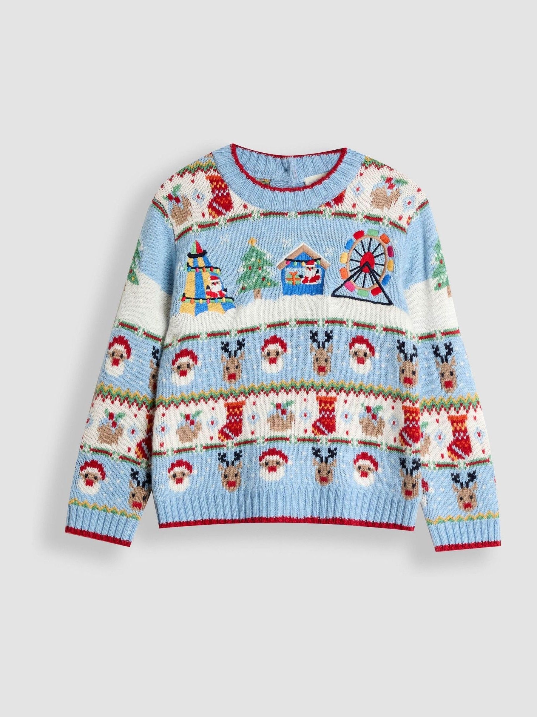 Blue Fair Ground Christmas Fair Isle Jumper (H15211) | $57 - $67