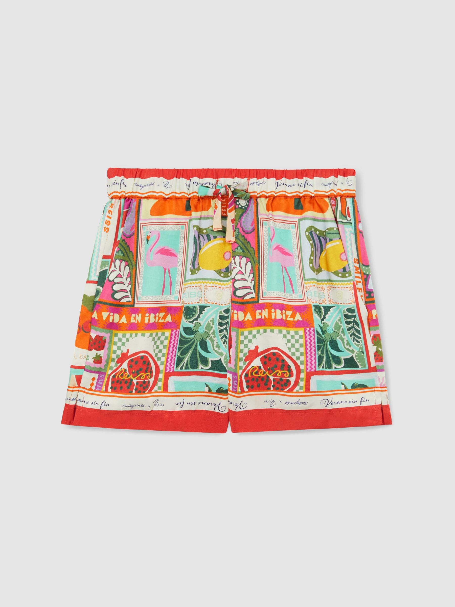 13-14 yrs SmileyWorld | Reiss Motif-Print Shorts in Multi (H15609) | 275 SAR