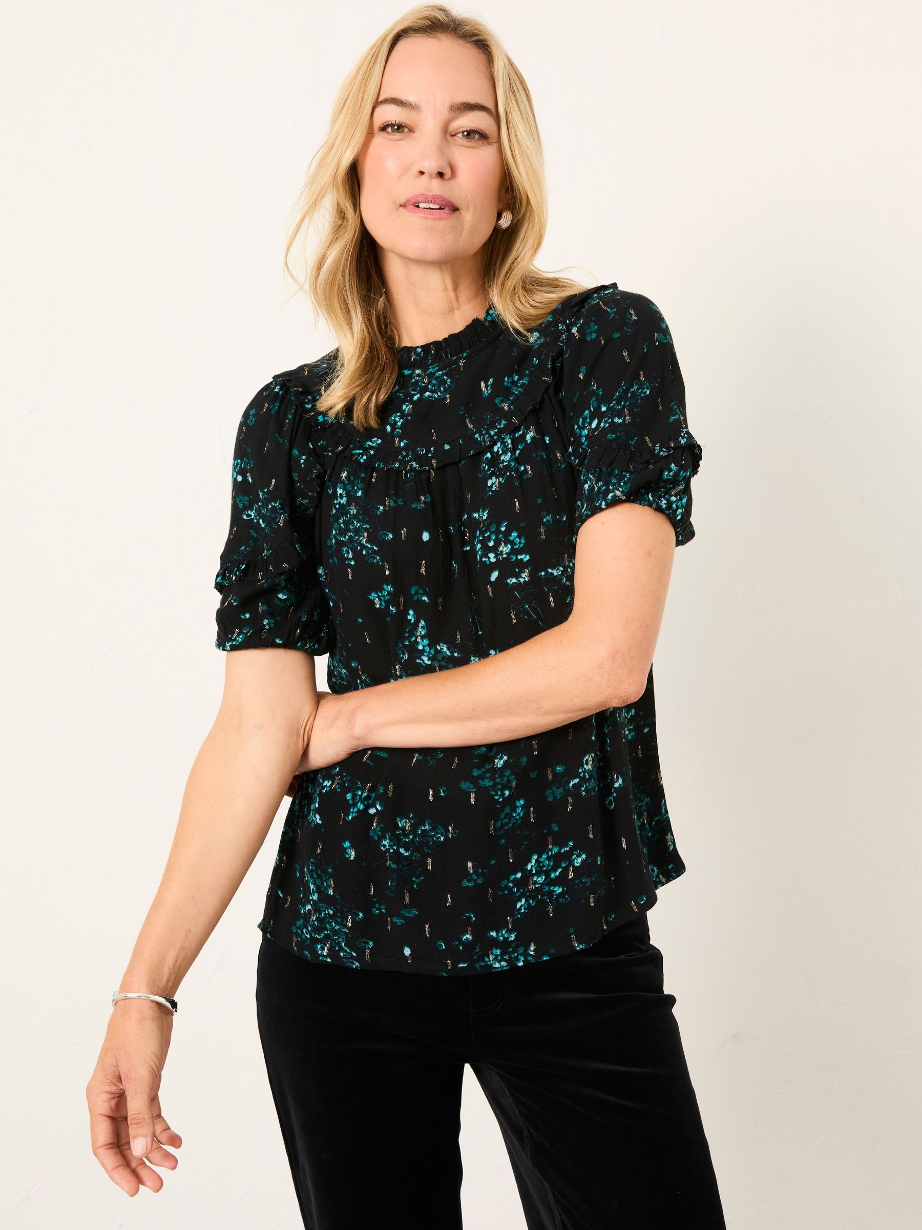 Susie Black Winter Meadow Blouse (H17080) | $88