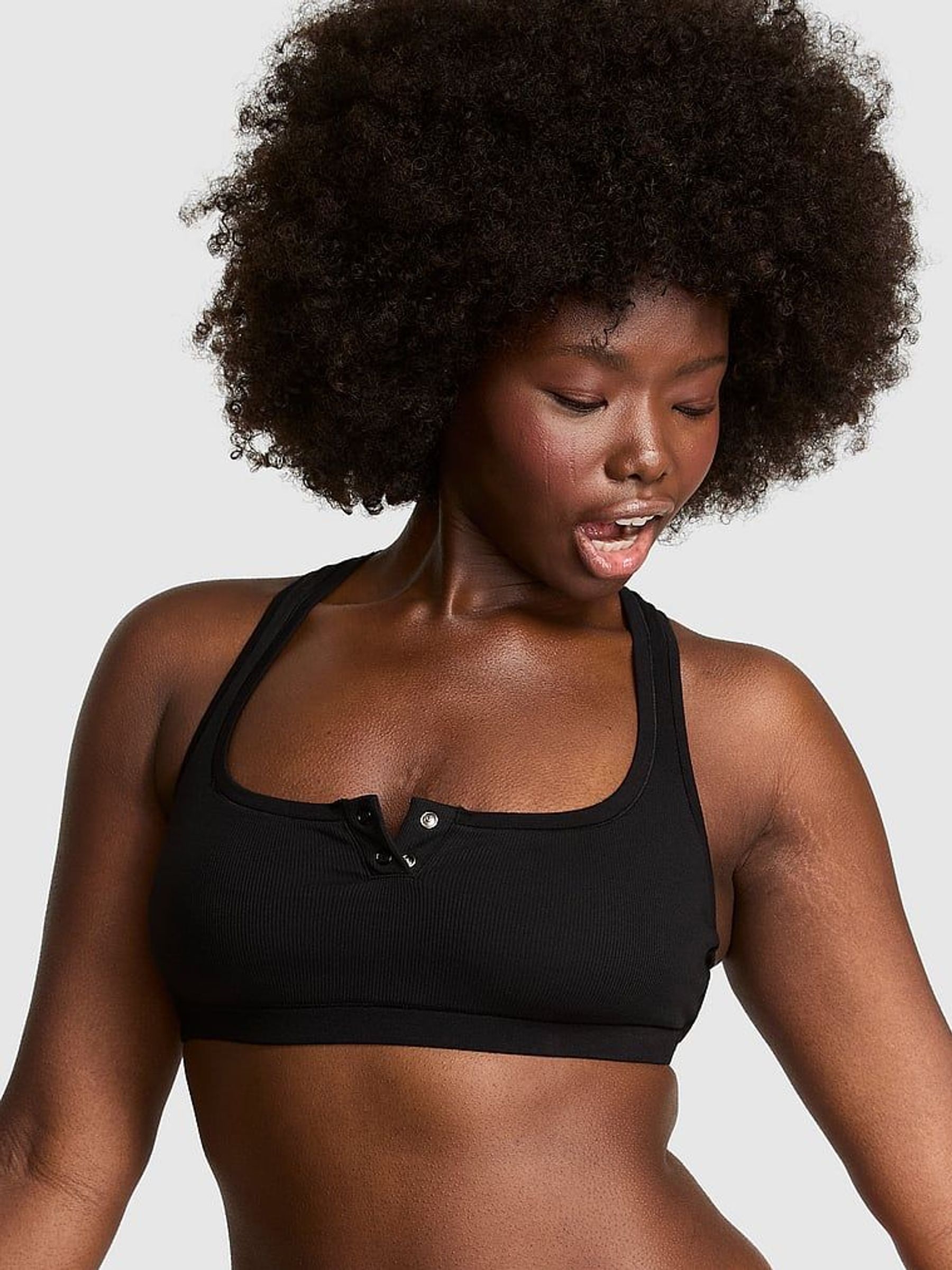 Black Cotton Dorm Bralette (H19320) | €22