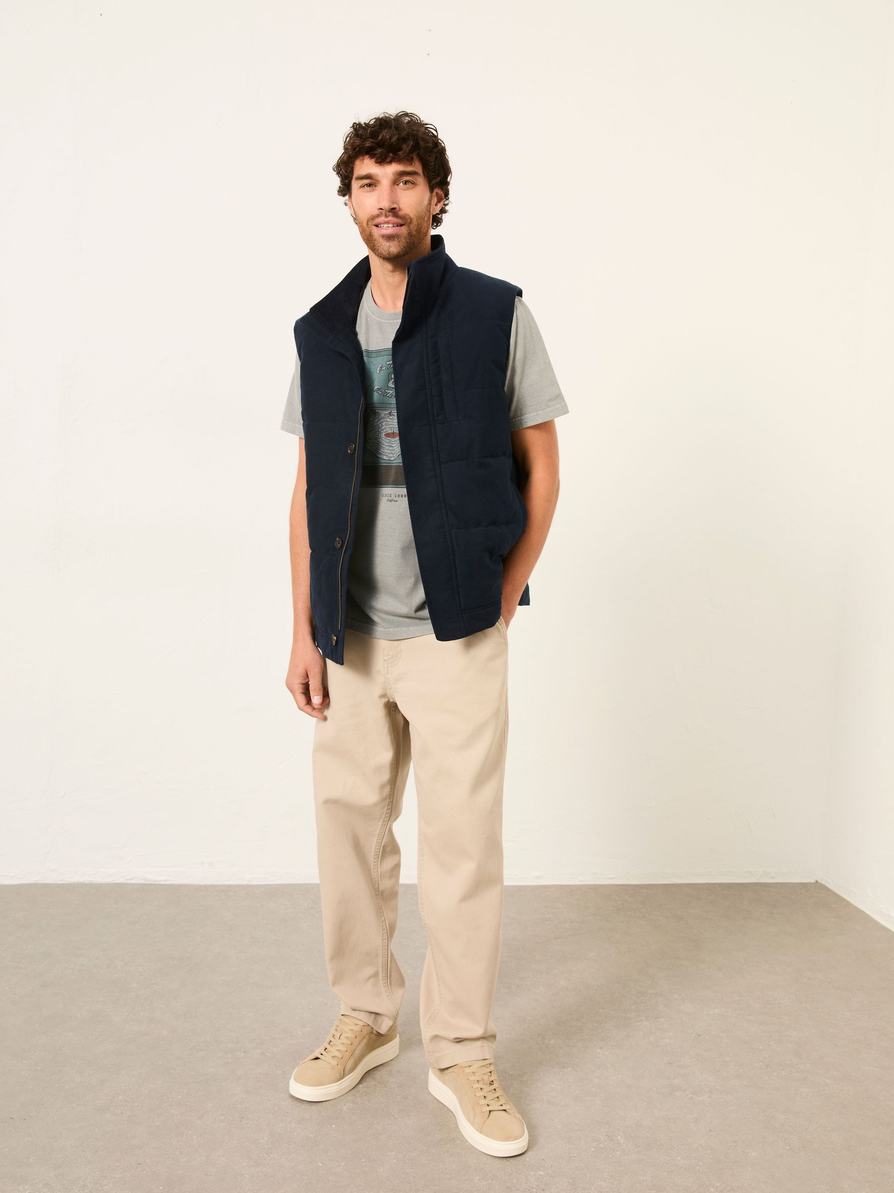 Navy Moleskin Gilet (H20372) | €104