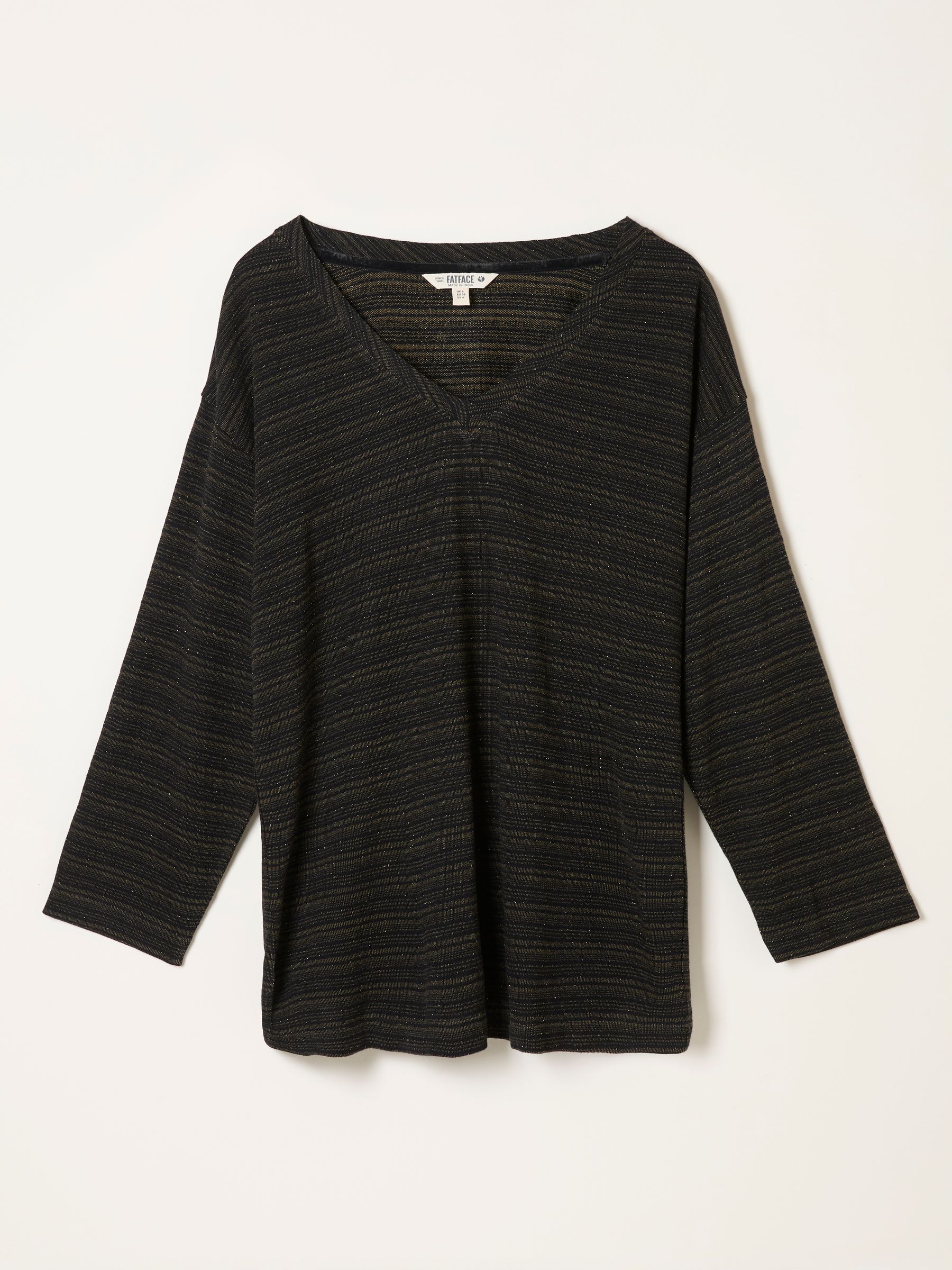 Jodie Black Long Sleeve Sparkle Top (H21315) | $60