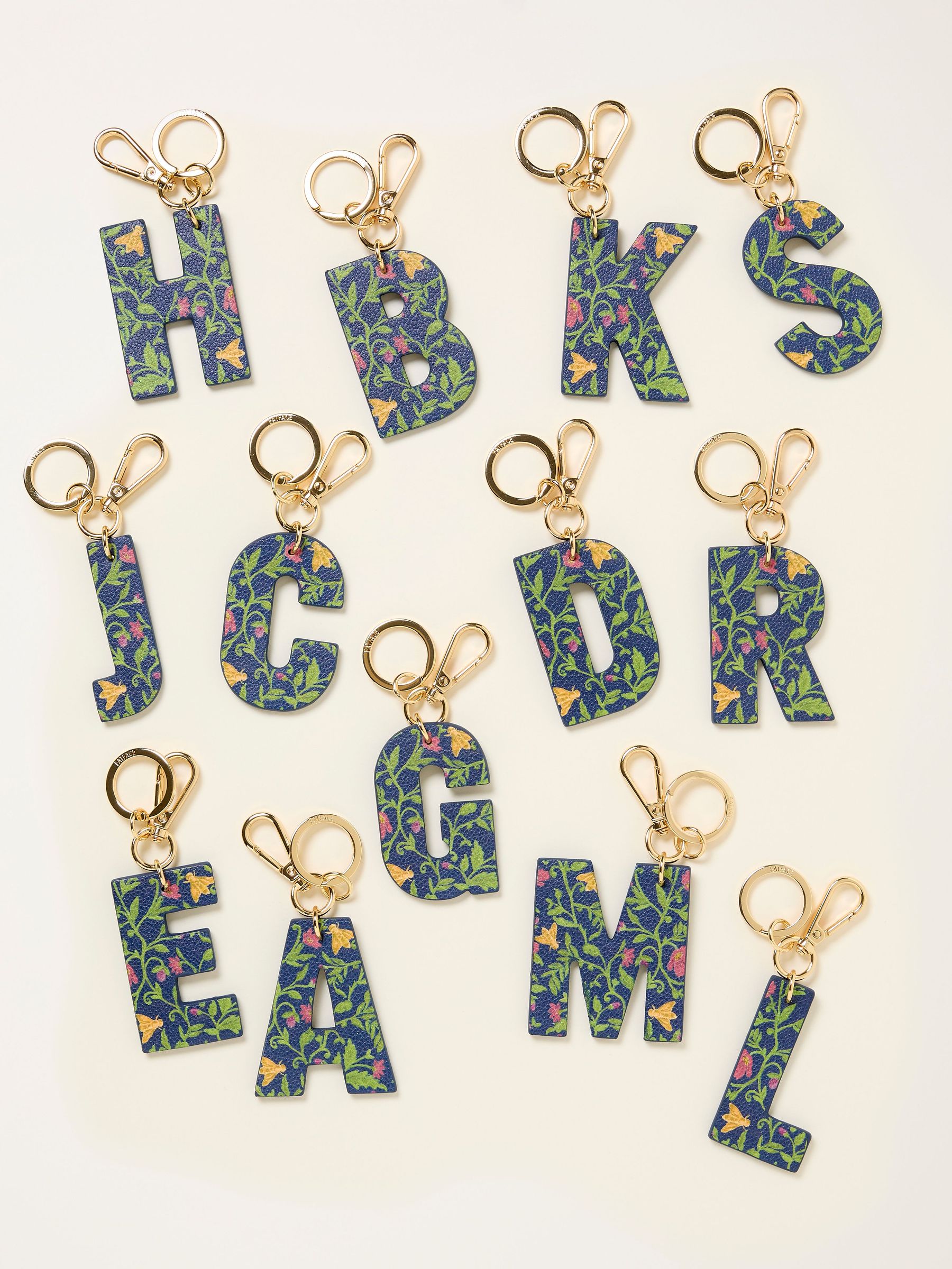 Navy Floral Alphabet Charm (H21412) | $18