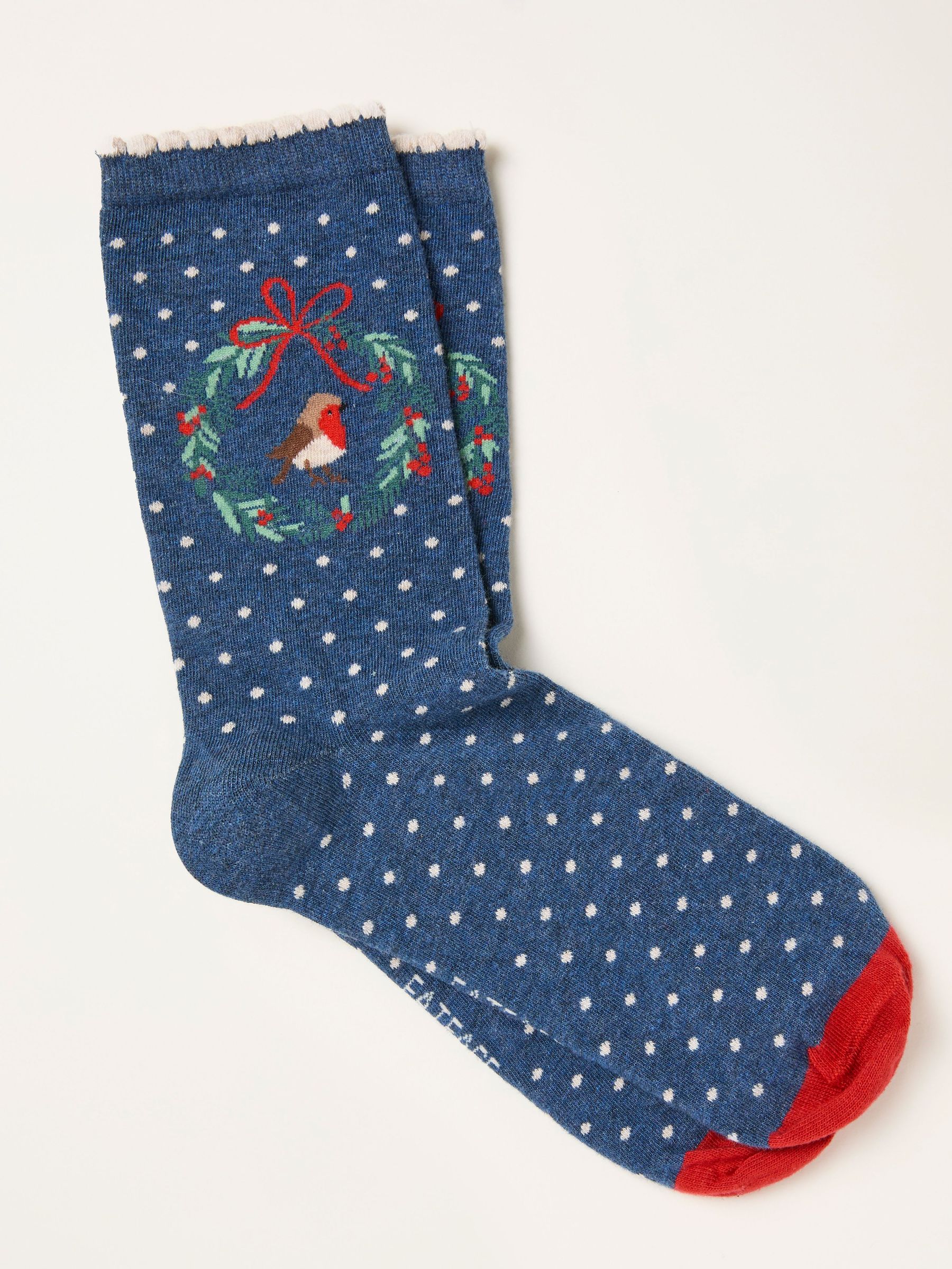 Navy Robin Wreath Socks (H21467) | €9.50
