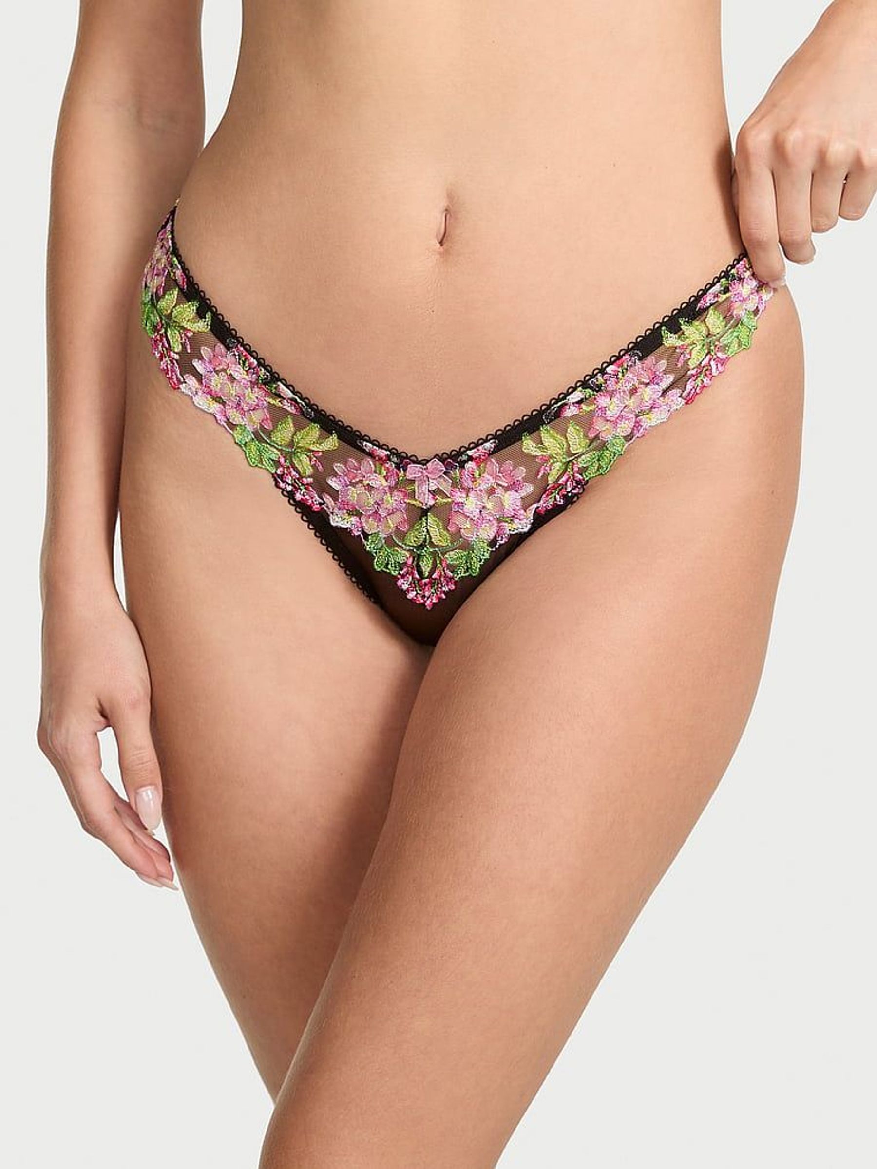 Black Brazilian Wisteria Embroidery Knickers (H22844) | €29