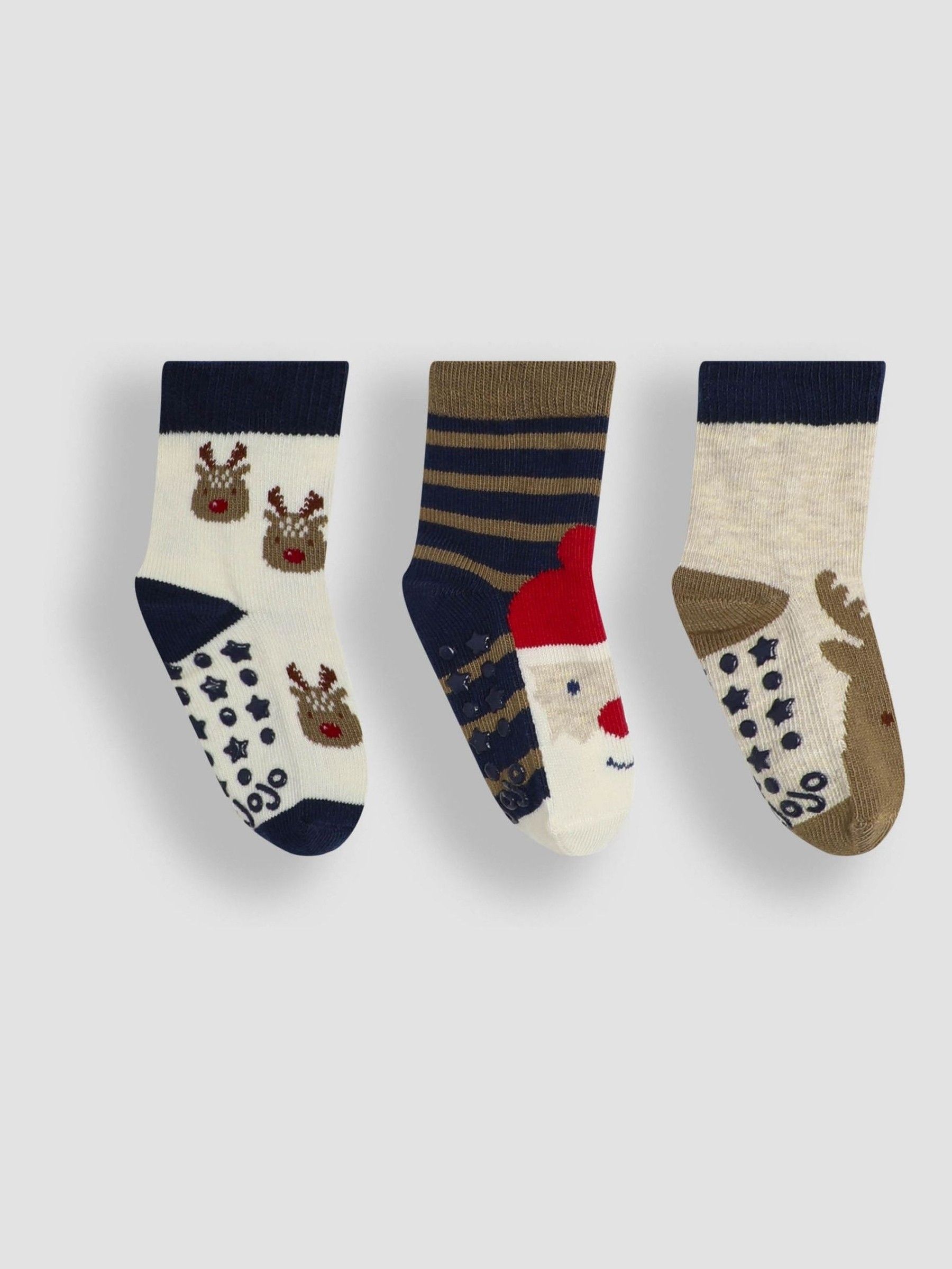 Navy 3-Pack Christmas Socks (H23443) | $16
