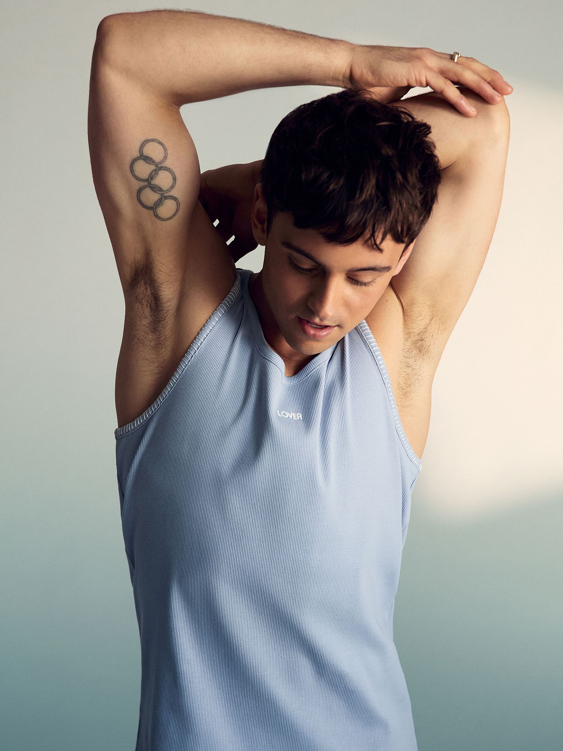 Reiss | Tom Daley Cotton Lover Vest with Stretch in Soft Blue (H23619) | €70
