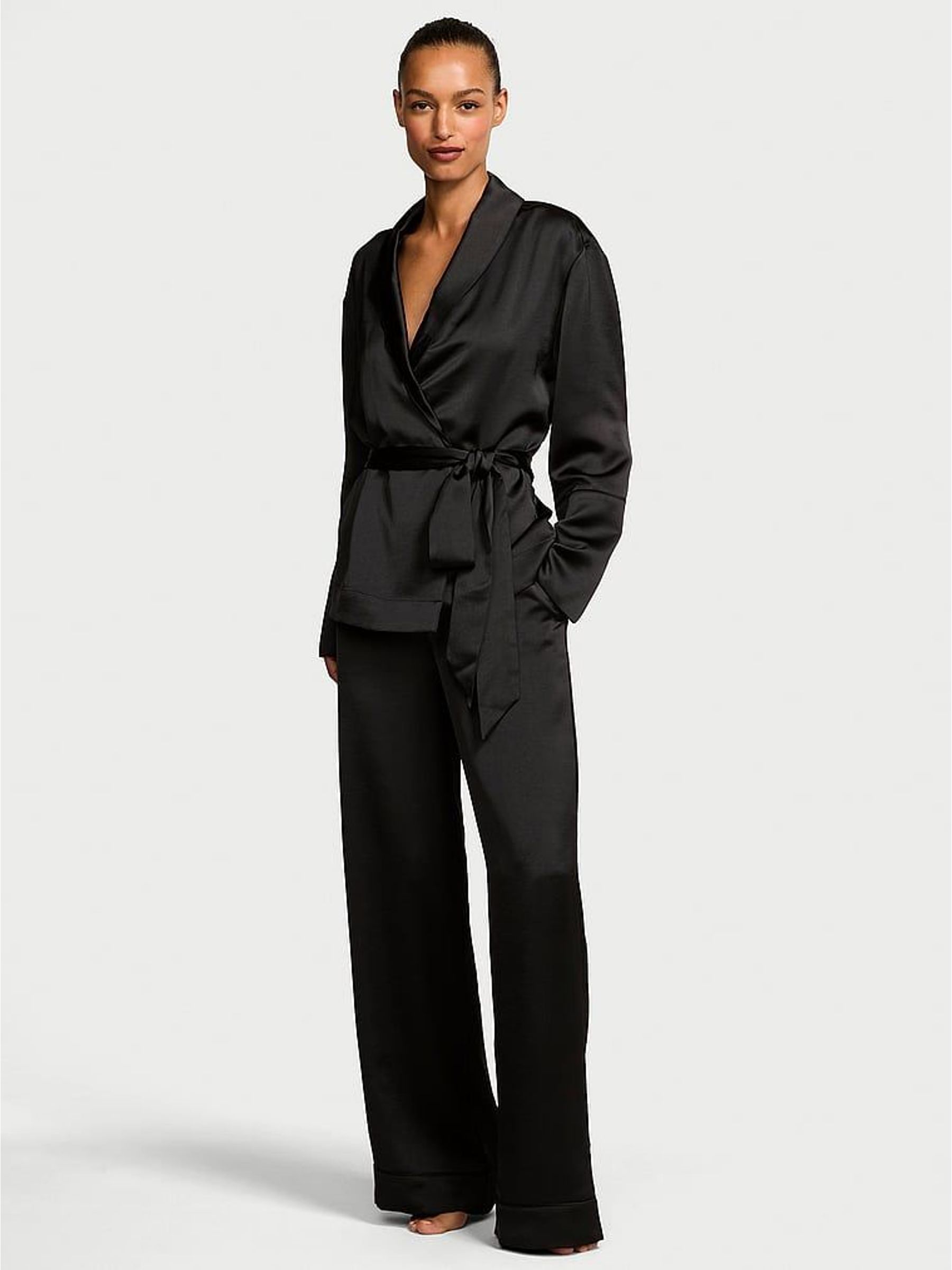 Allure Pink Luxe Satin Wrap and Trouser Set (H28585) | €95