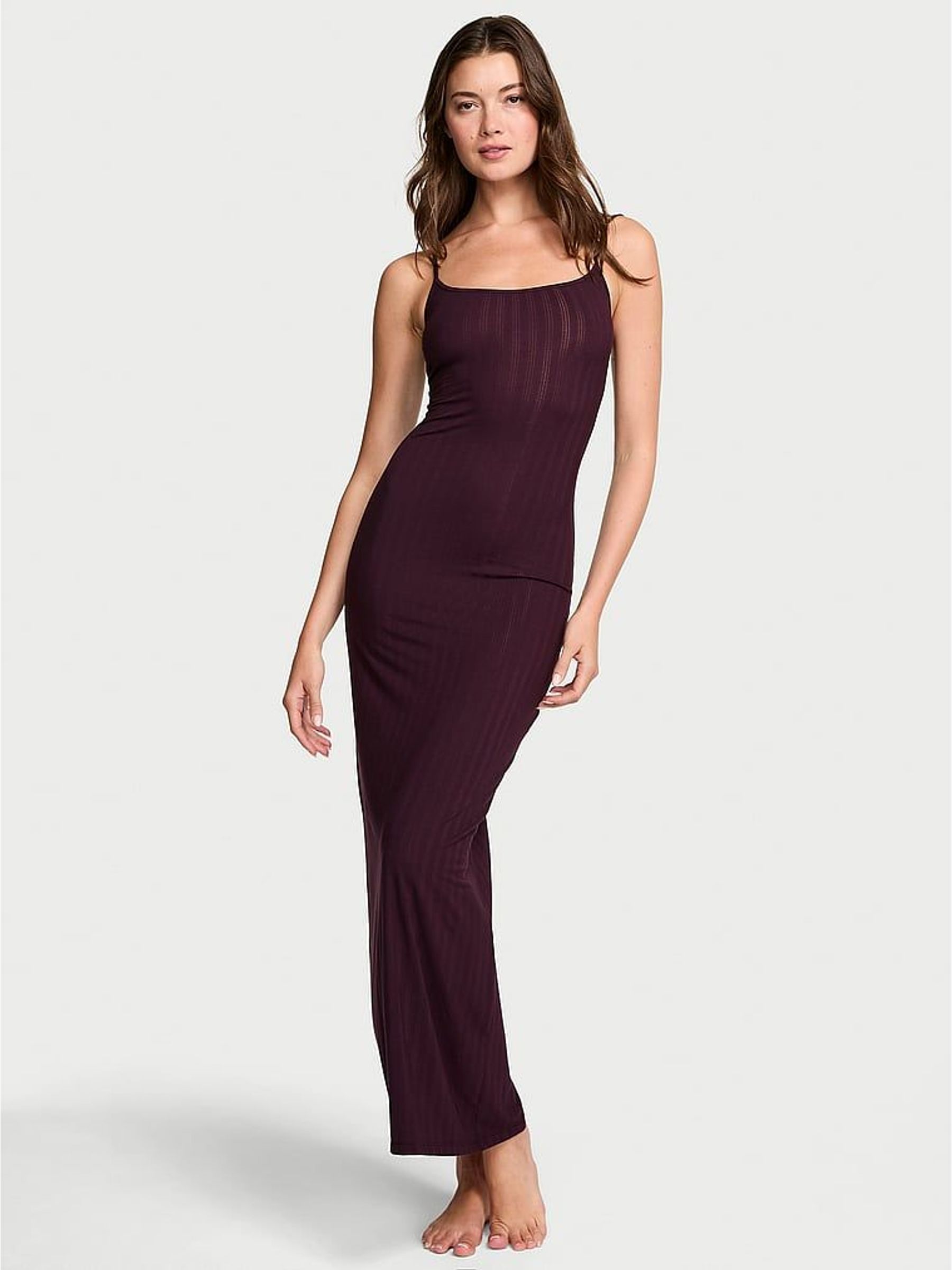 Winter Wine Purple Modal Maxi Slip Dress (H28776) | €62