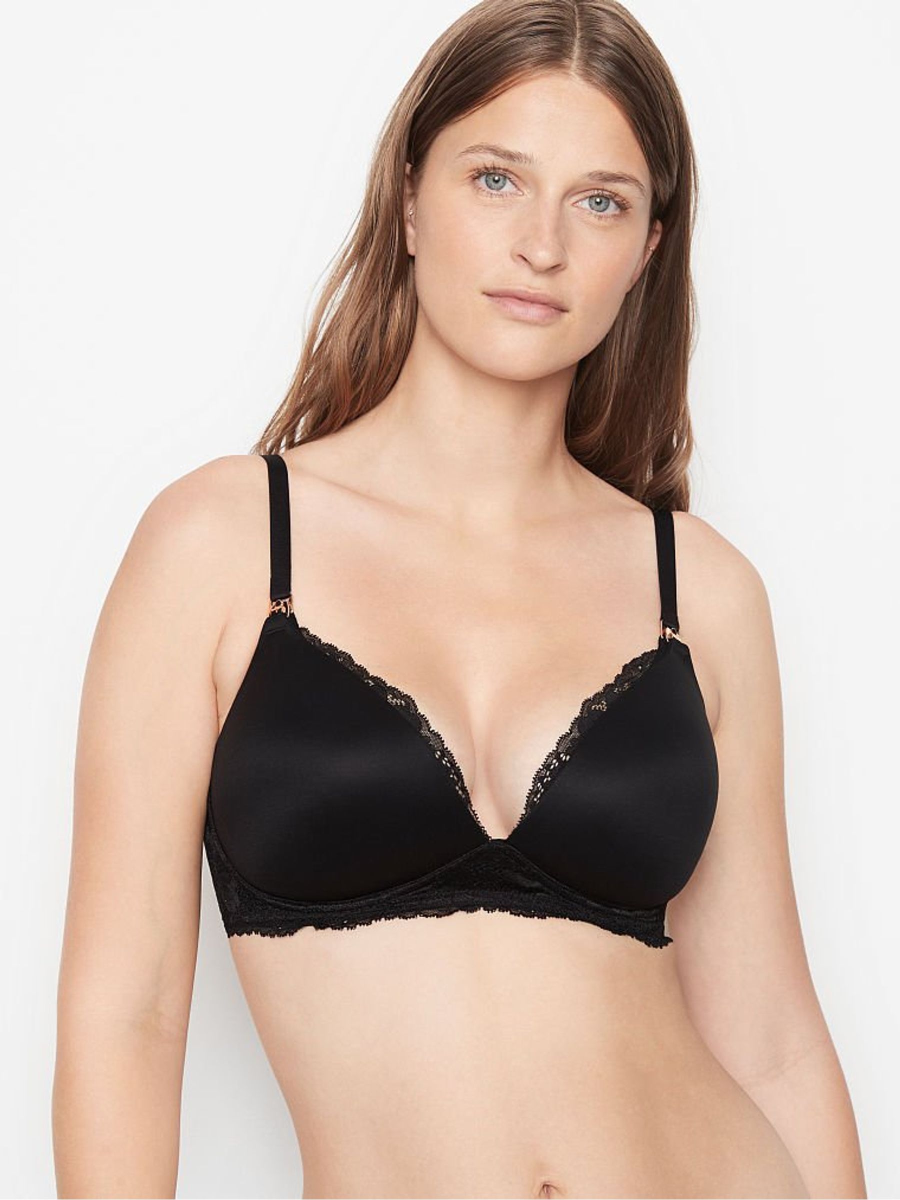 Black Non Wired Lightly Lined Lace Wing Nursing Bra (H28840) | €50