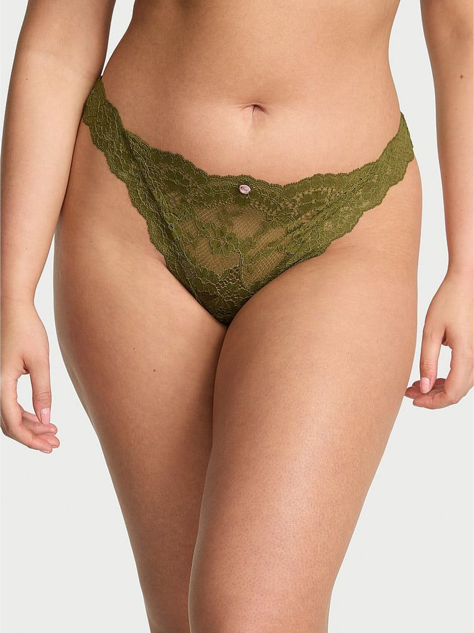 Green Chameleon Thong Lace Knickers (H30806) | €22.50