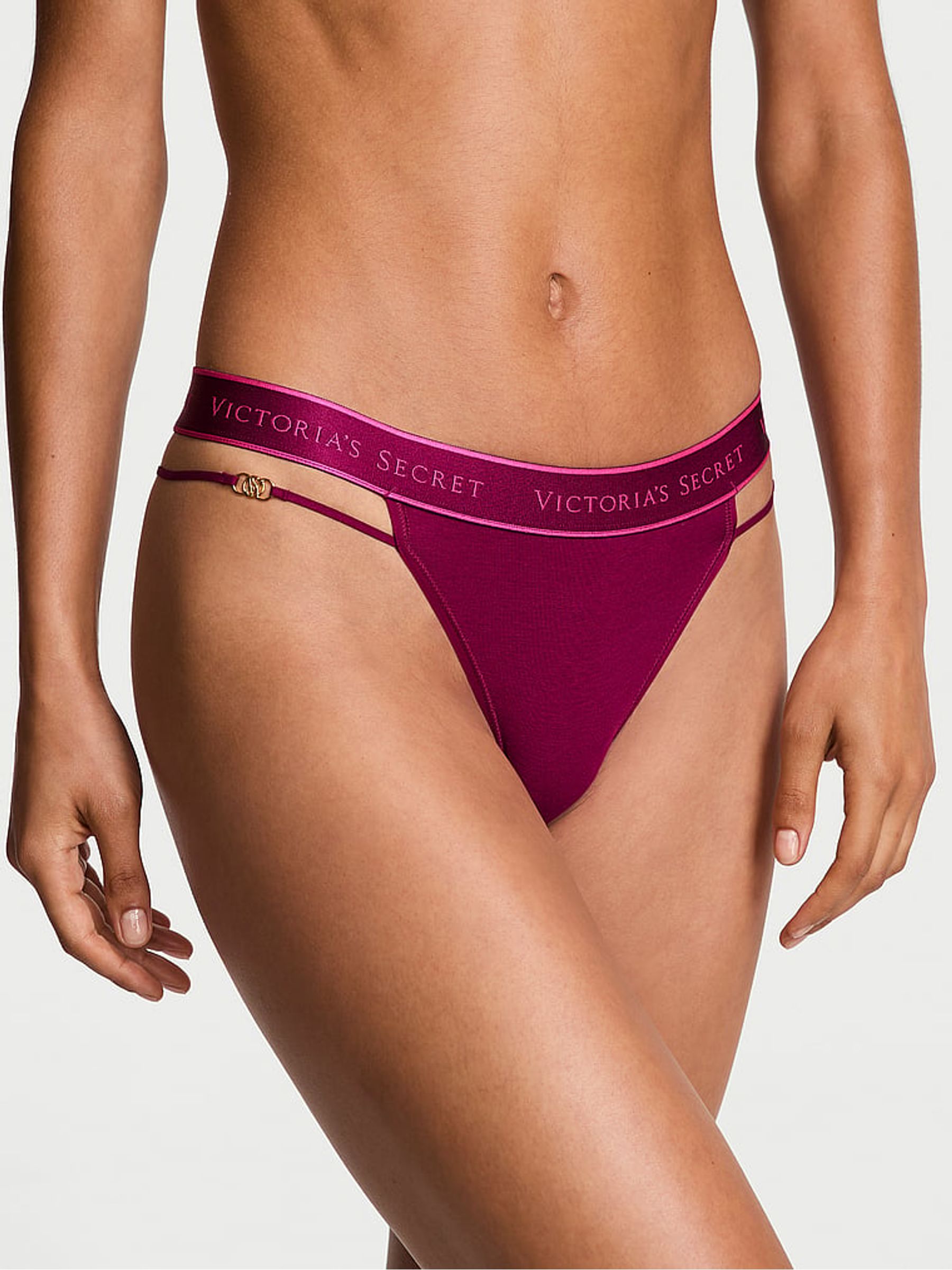 Fresh Jam Purple Thong Logo Strappy Knickers (H37775) | €11.50