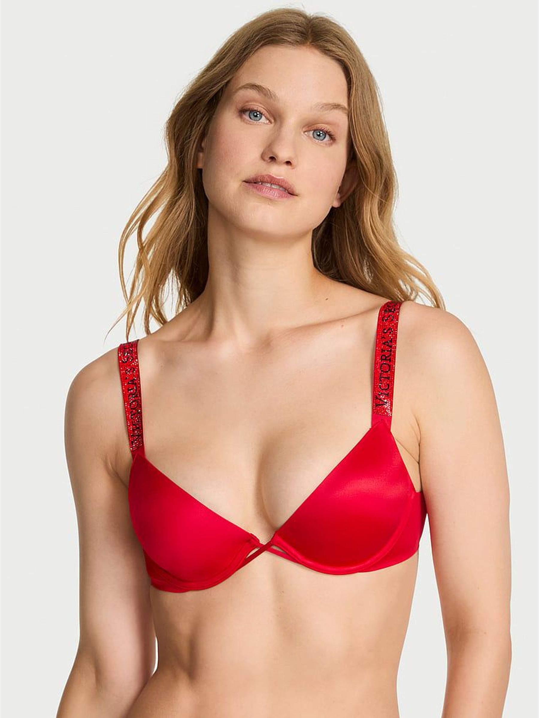 Lipstick Red Lightly Lined Demi Shine Strap Bra (H37798) | €75