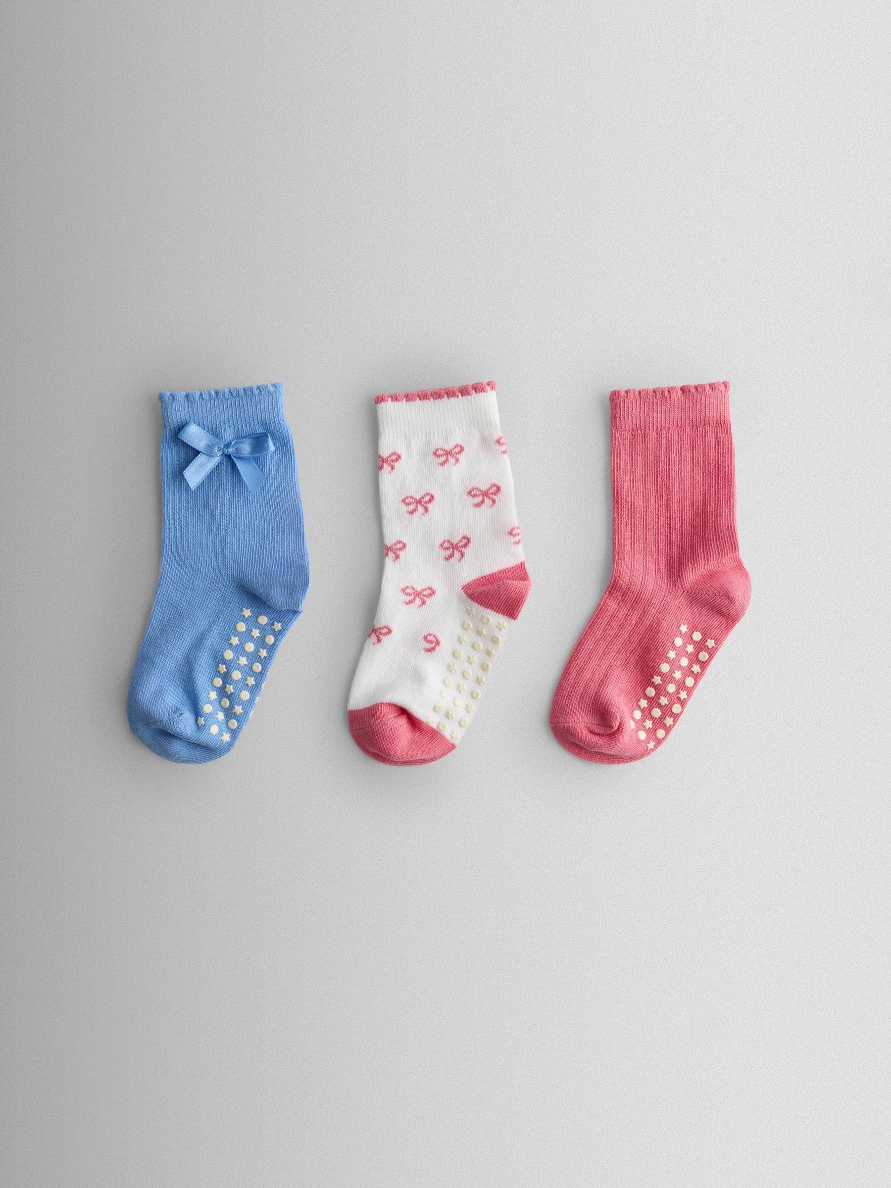 Pink Bow 3-Pack Socks (H42058) | $16