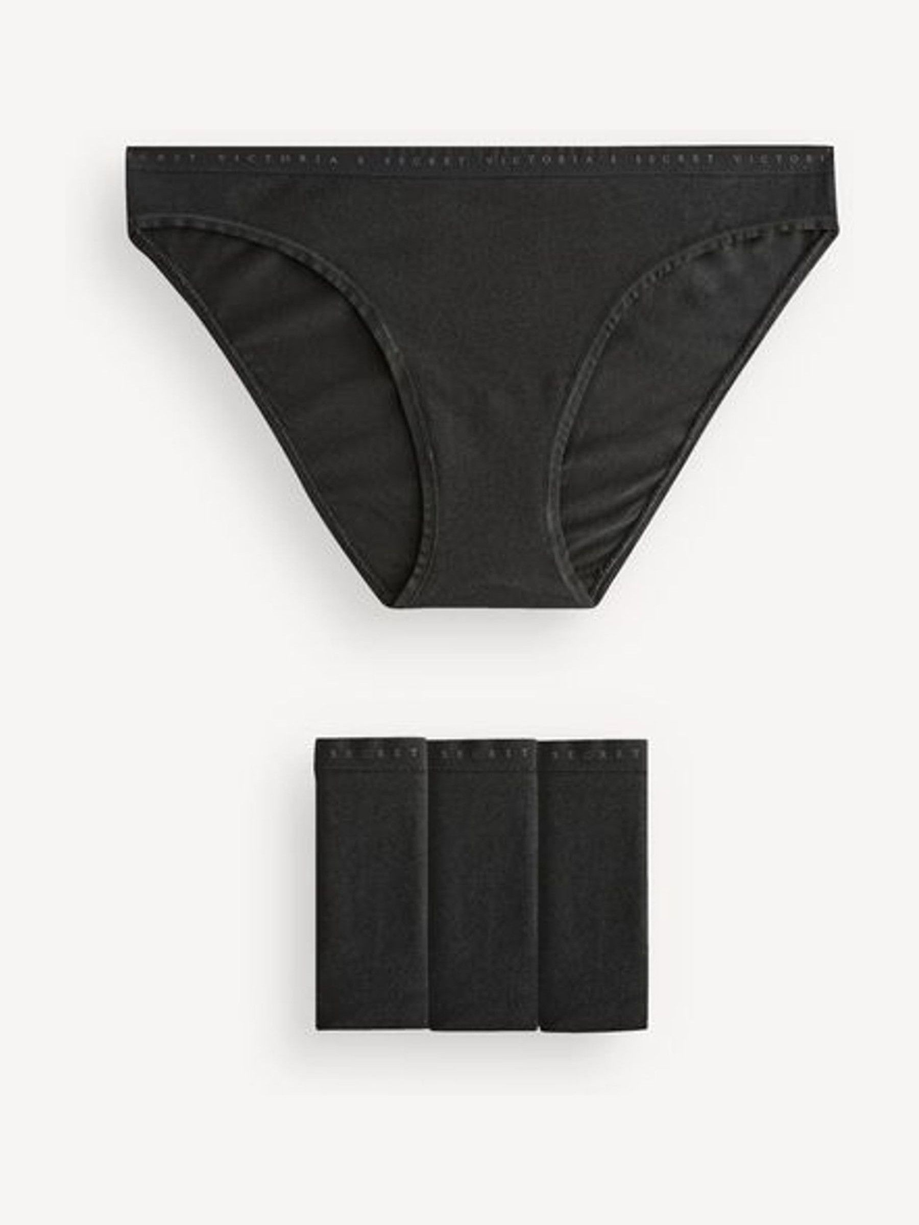 Black Bikini Logo 4 Pack Knickers (H43051) | €25