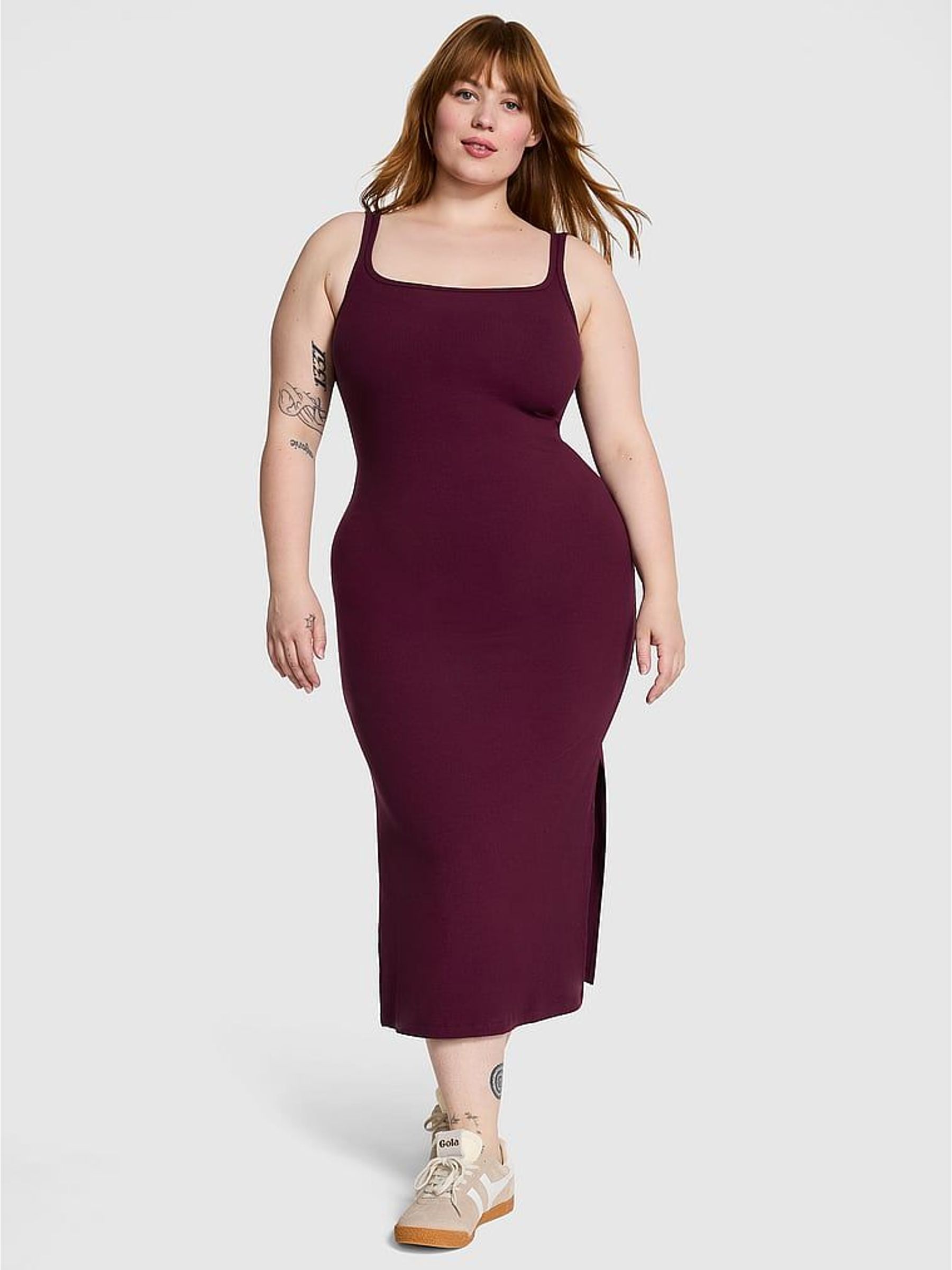 Purple Rose Ribbed Midi Dress (H43161) | €44